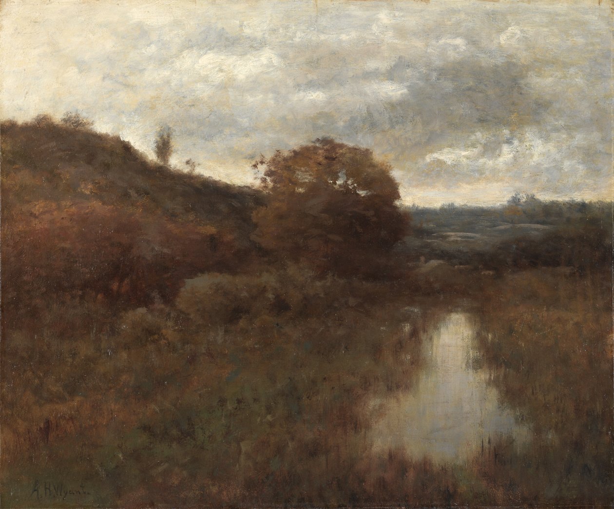 Jesienny krajobraz i basen autorstwa Alexander H. Wyant
