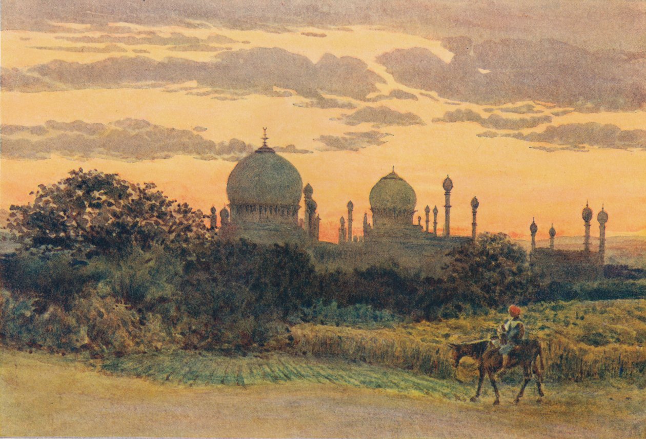 Zachód słońca za Ibrahimem Rozą, Bijapur, ok. 1880 1905. autorstwa Alexander Henry Hallam Murray