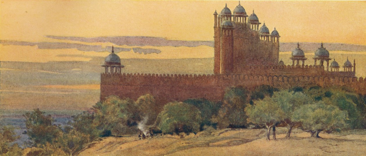 Meczet i Brama Zwycięstwa, Fatehpur Sikri, ok. 1880 1905. autorstwa Alexander Henry Hallam Murray