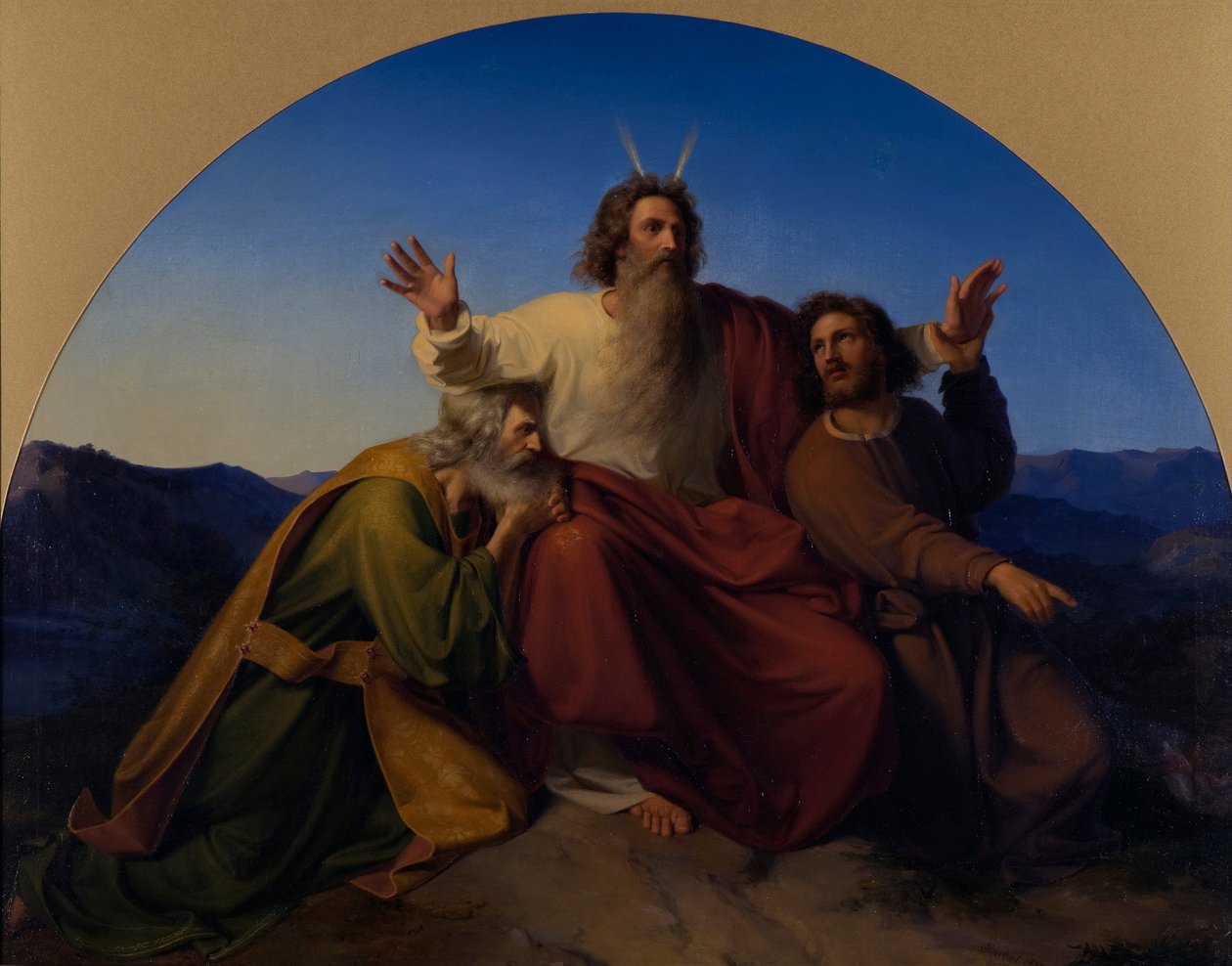 Mojżesz, Aaron i Hur, 1837 autorstwa Alexander Heubel