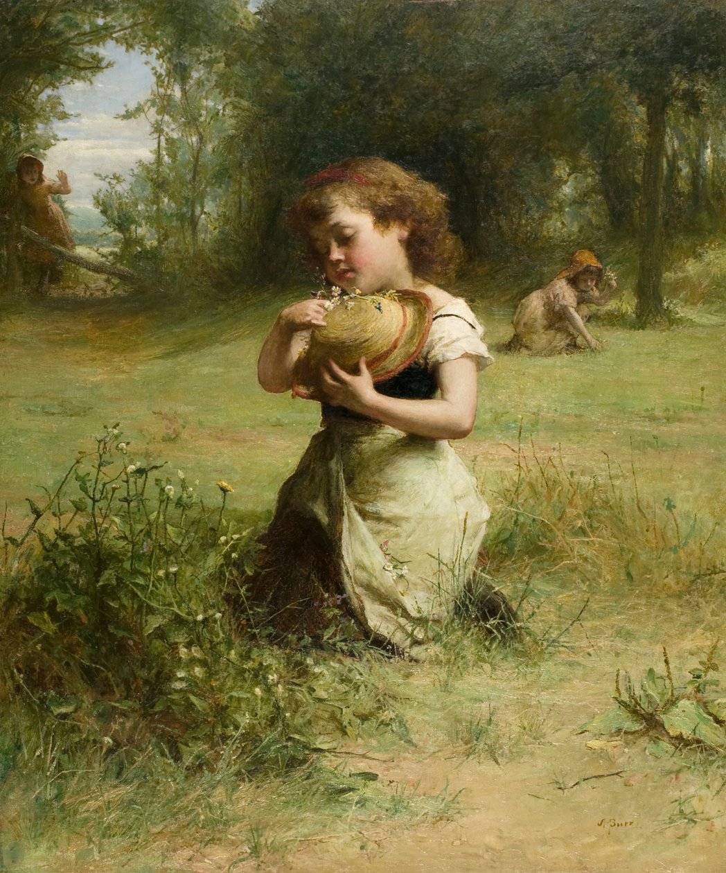 Dzikie kwiaty, ok. 1865-75 (olej na płótnie) autorstwa Alexander Hohenlohe Burr