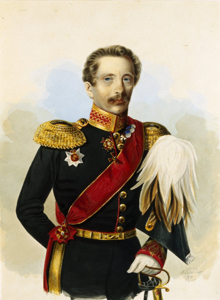 Portret atamana armii kozackiej dona, Michaiła Grigorievicha Chomutowa. Praca Aleksandra Iwanowicza Klundera (1802-1875), akwarela na papierze autorstwa Alexander Ivanovich Klünder