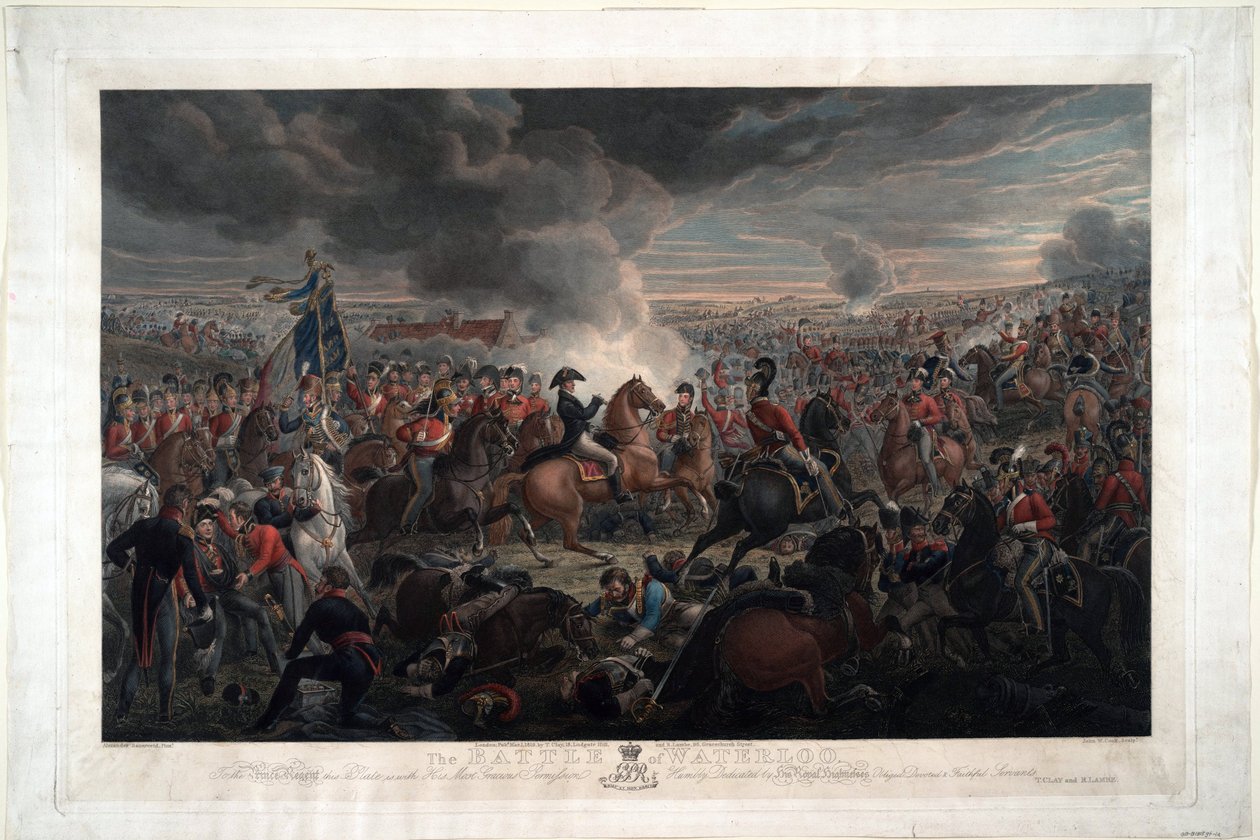 Bitwa pod Waterloo - Sauerweid, Aleksander Iwanowicz (1783-1844) - 1819 - Akwaforta, akwarela - 61,6x91,3 - Kolekcja prywatna autorstwa Alexander Ivanovich Sauerweid
