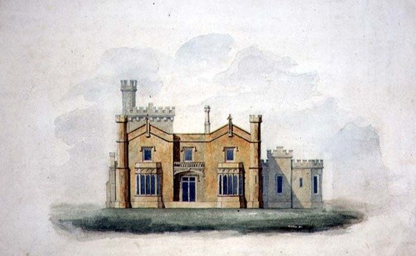 Projekt dla Lyndhurst House w Tarrytown, Nowy Jork autorstwa Alexander Jackson (attr. to) Davis