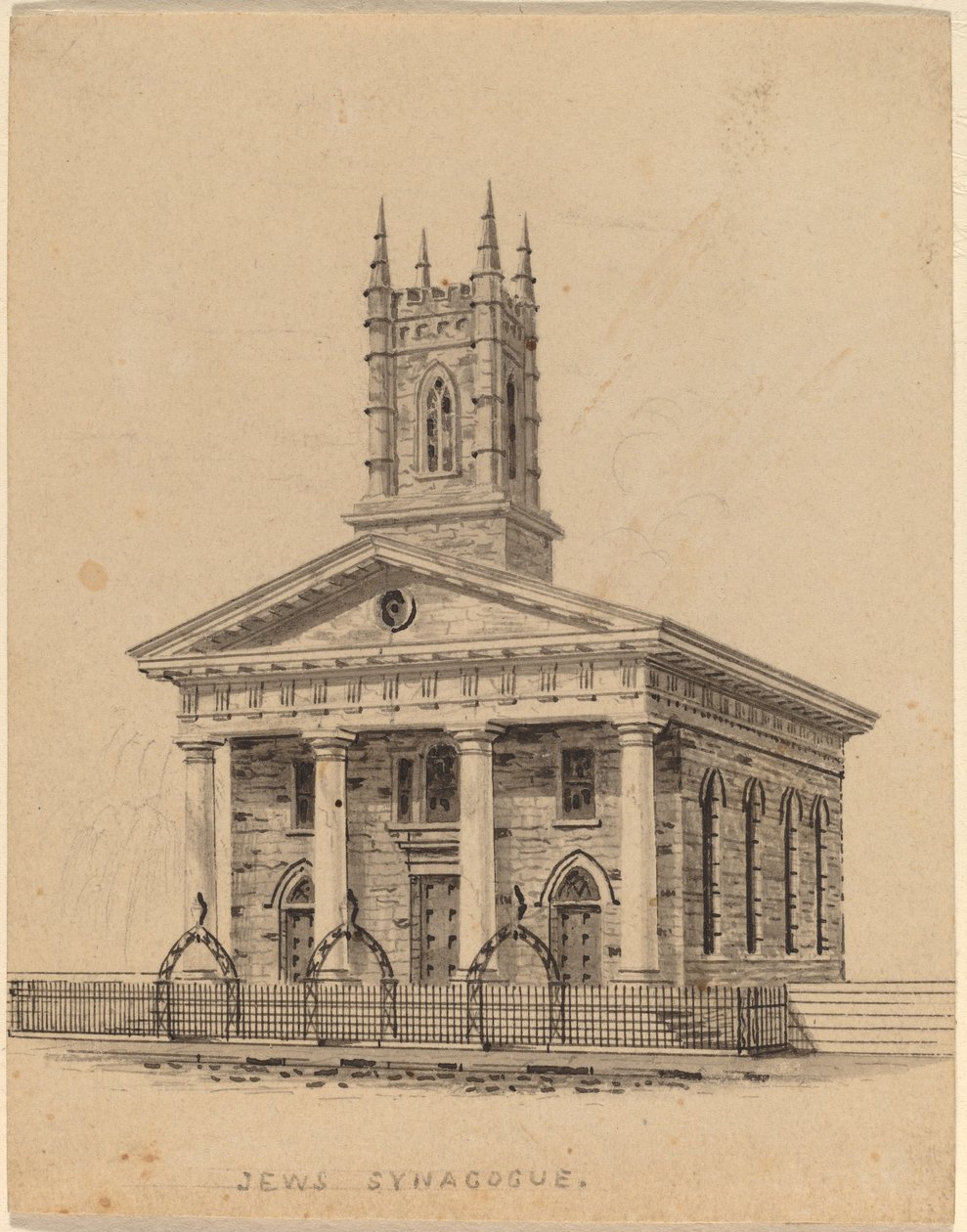Synagoga Żydowska, Nowy Jork autorstwa Alexander Jackson Davis