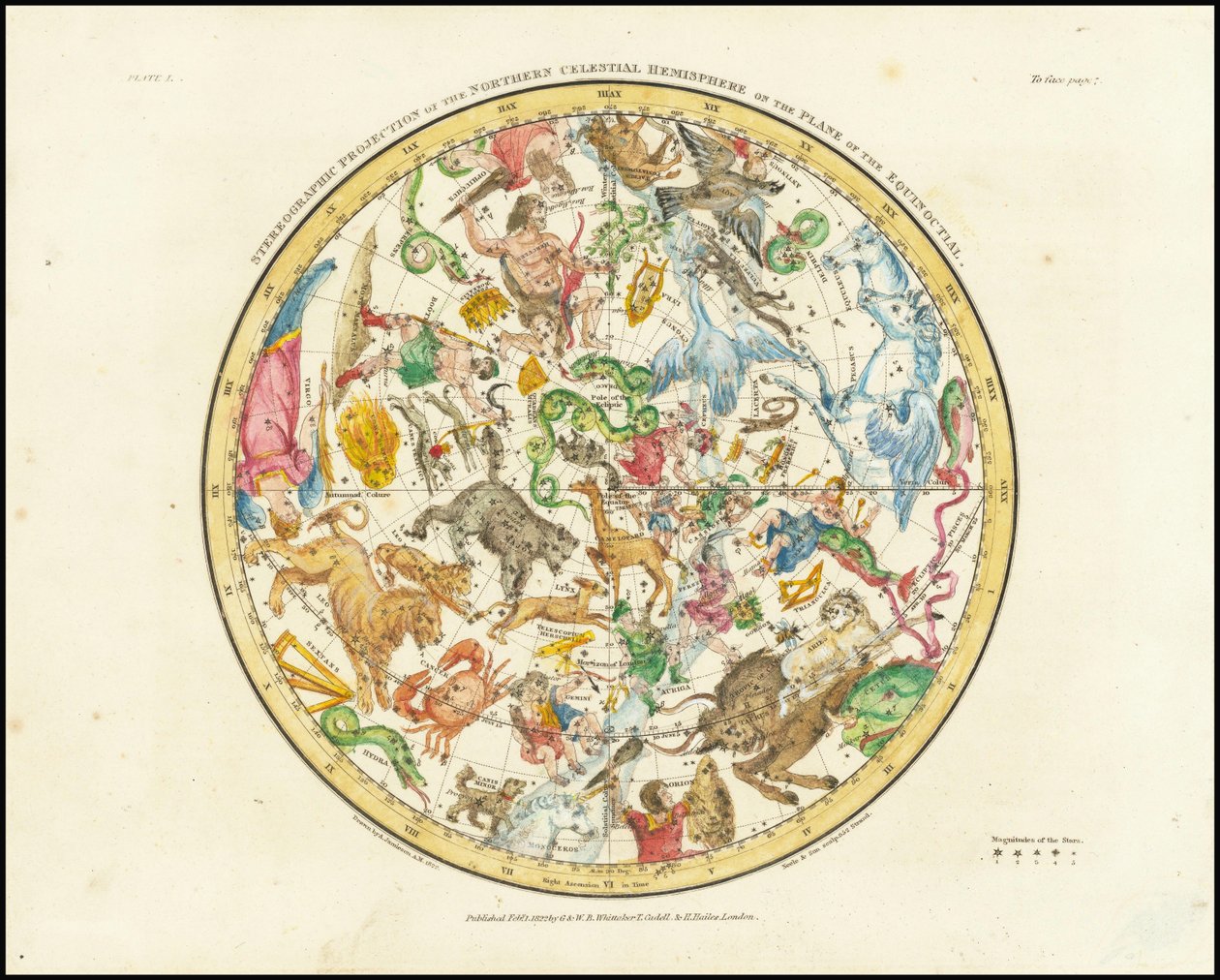 1822 - Alexander Jamieson - Projekcja stereograficzna północnej półkuli niebieskiej autorstwa Alexander Jamieson