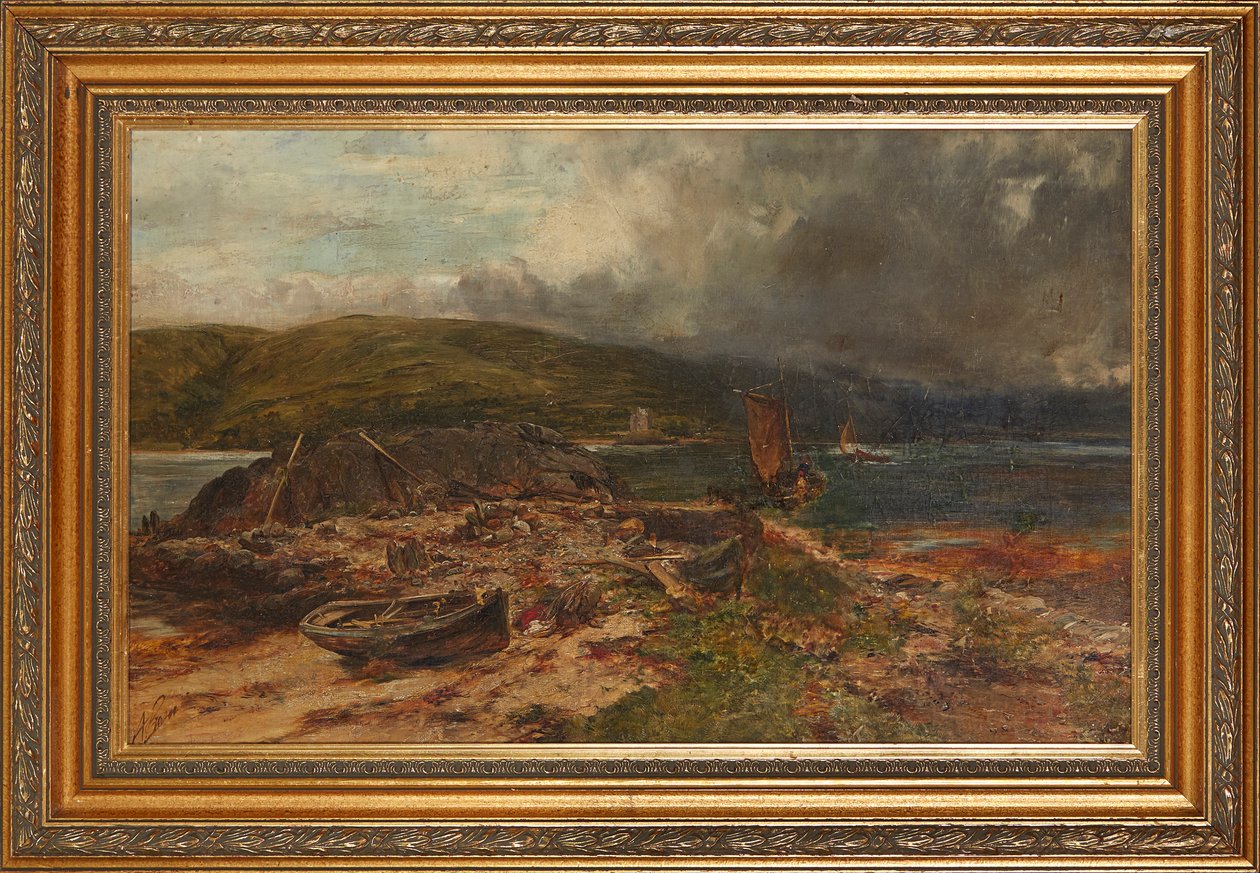 Pole namiotowe (olej na płótnie ułożony na płycie) autorstwa Alexander Jnr. Fraser
