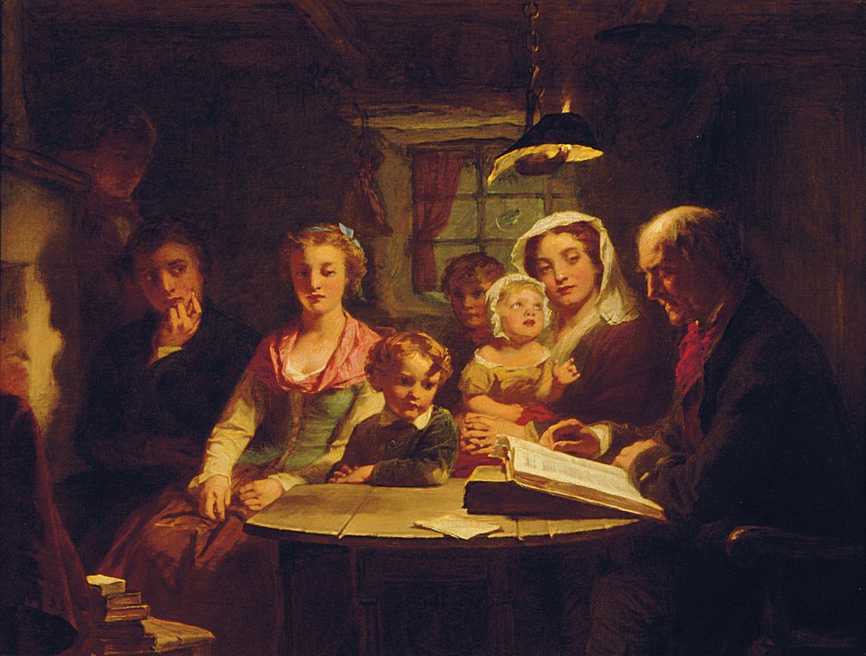 Cotters w sobotnią noc (olej na płótnie) autorstwa Alexander Johnston