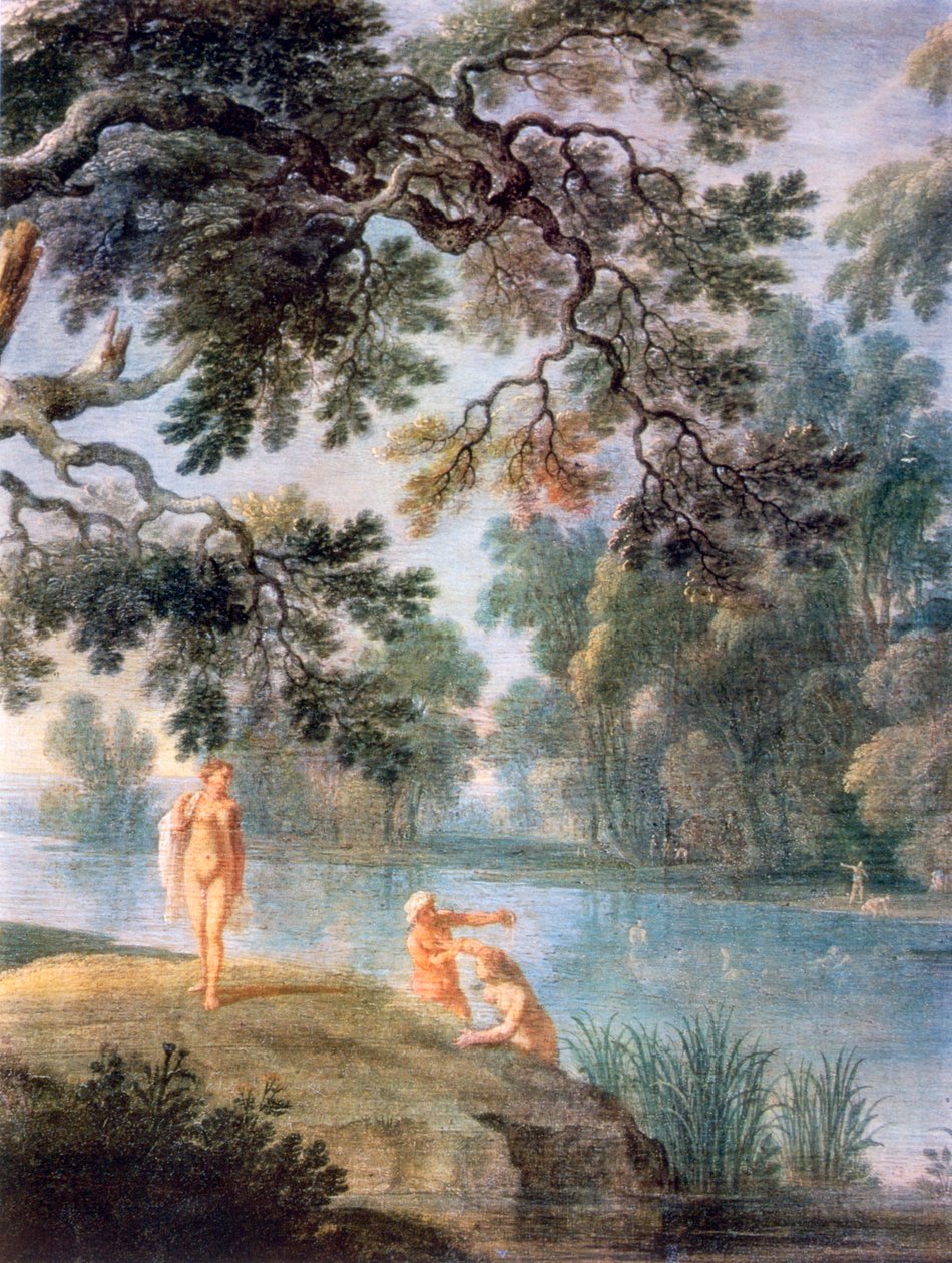 Kąpiel nimf, detal, c1620-1652 autorstwa Alexander Keirincx
