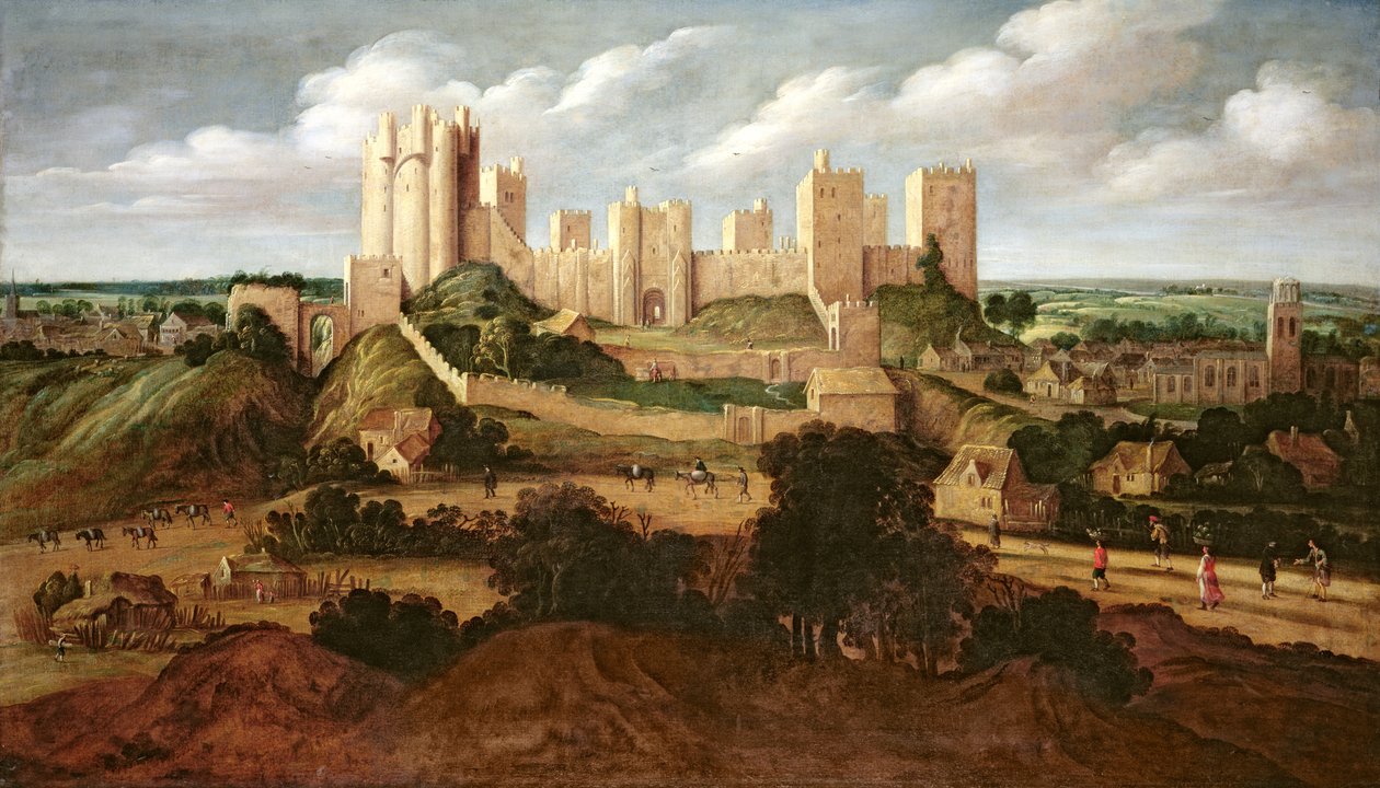 Zamek Pontefract, ok.1620-40 autorstwa Alexander Keirincx