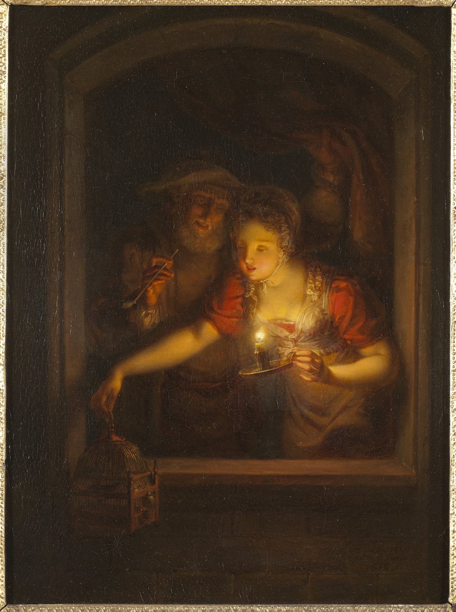 Kobieta z płonącą świecą, 1818 autorstwa Alexander Lauréus