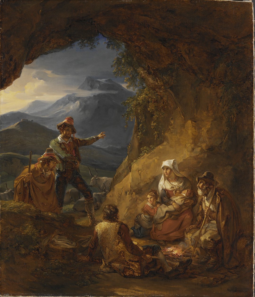 Bandyci wkraczający do mieszkania pasterza, 1823 autorstwa Alexander Lauréus