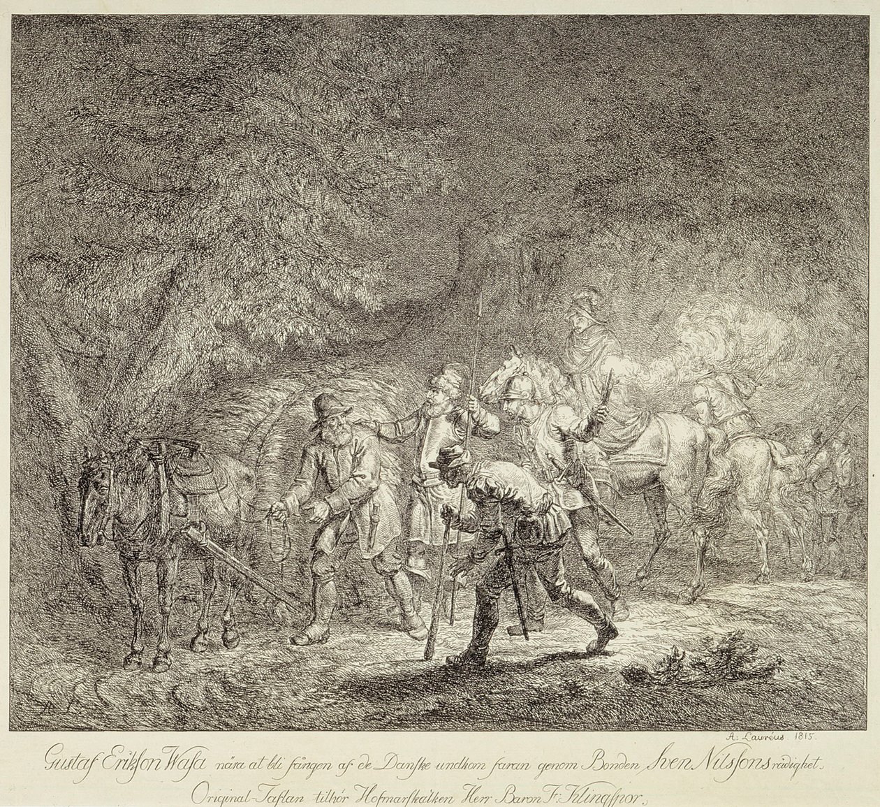 Gustav Vaasa w ładunku słomy autorstwa Alexander Lauréus