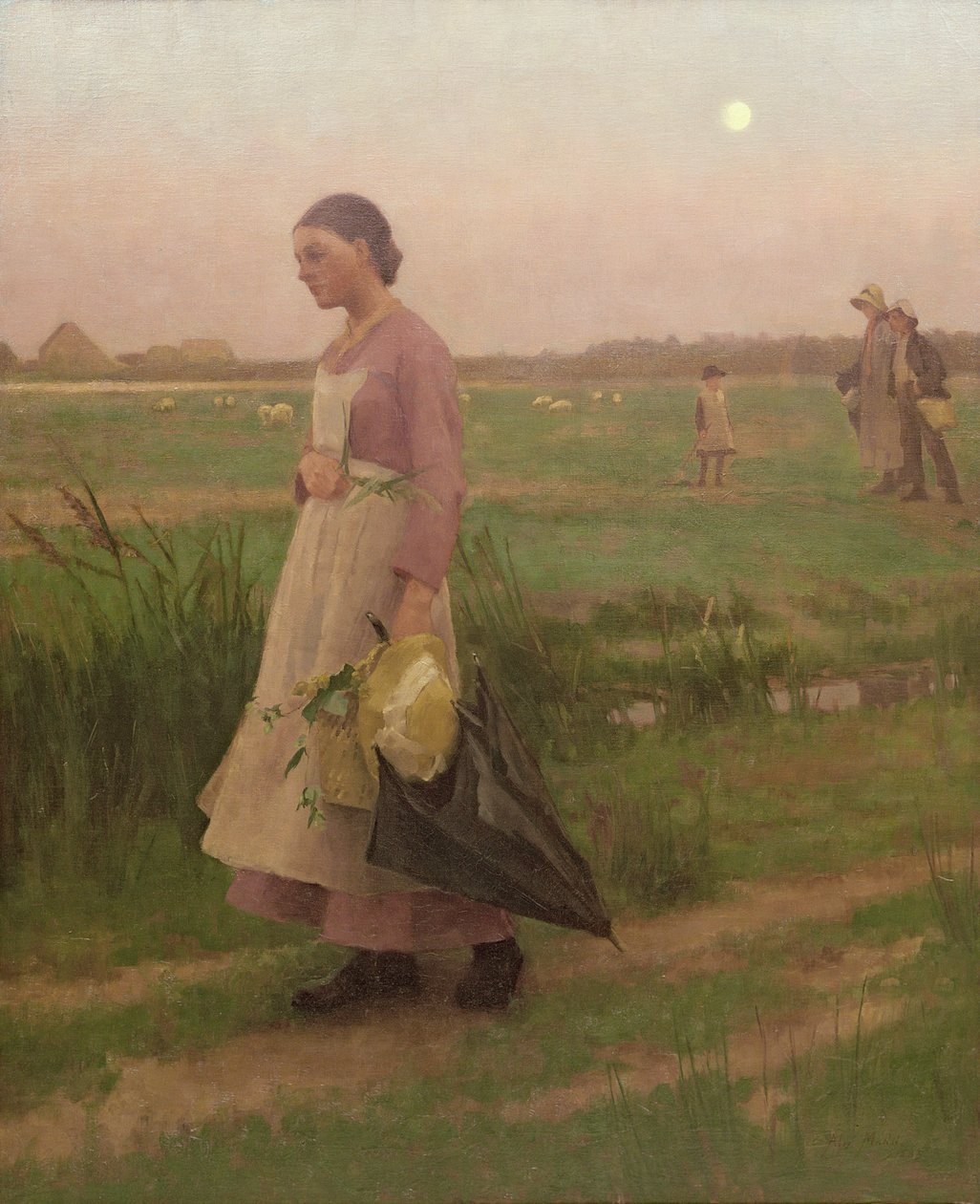 Powracający zbieracze chmielu, 1883 autorstwa Alexander Mann