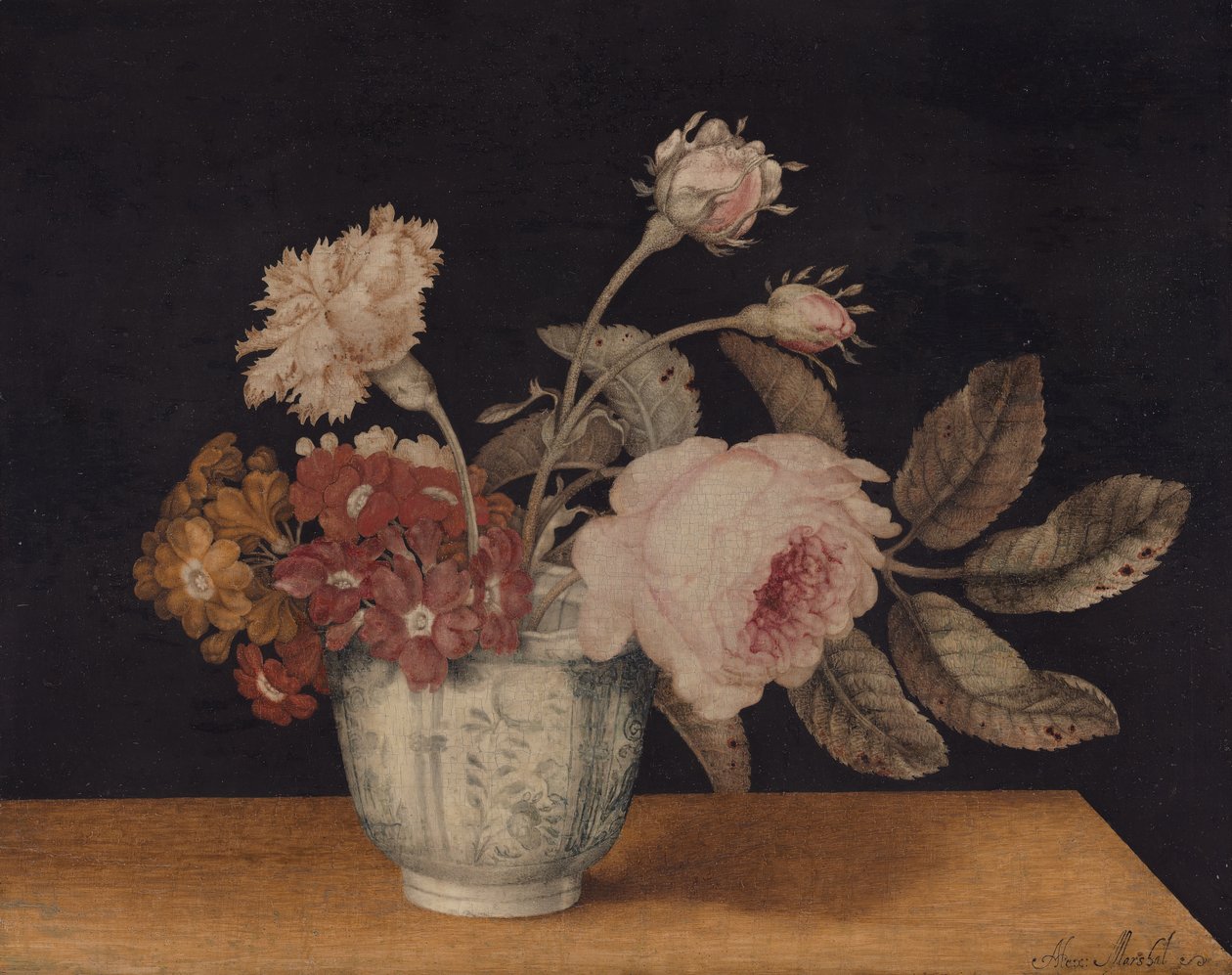 Kwiaty w słoiku Delft, 1663. autorstwa Alexander Marshal