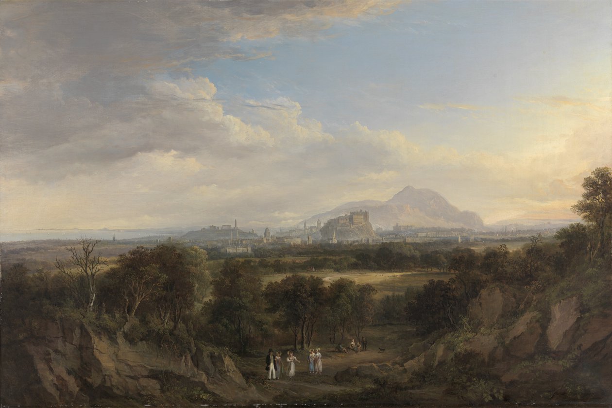 Widok Edynburga od zachodu, ok. 1822-26 (olej na płótnie) autorstwa Alexander Nasmyth