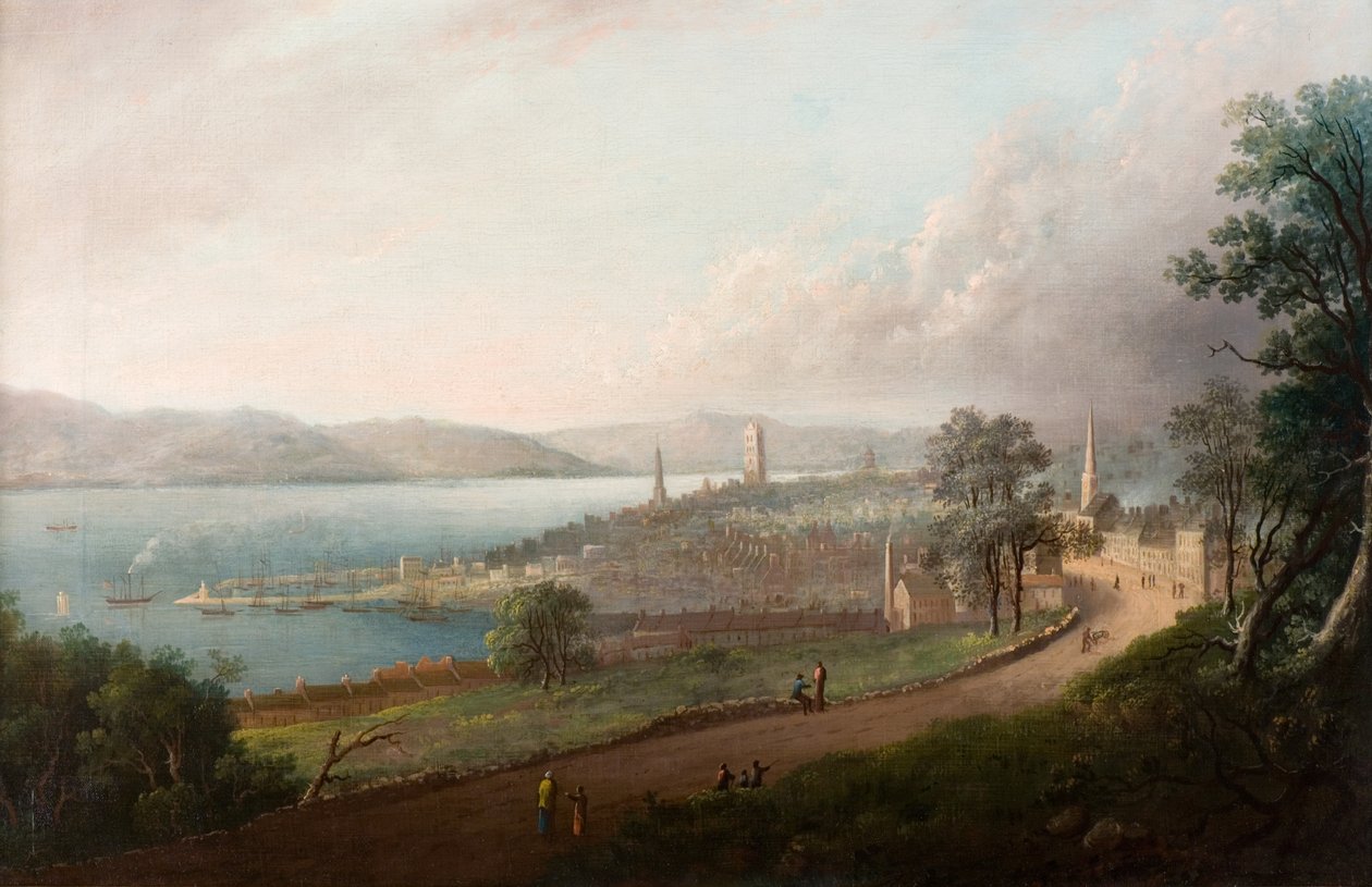 Dundee od Princes Street, ok. 1823-24 (olej na płótnie) autorstwa Alexander Nasmyth