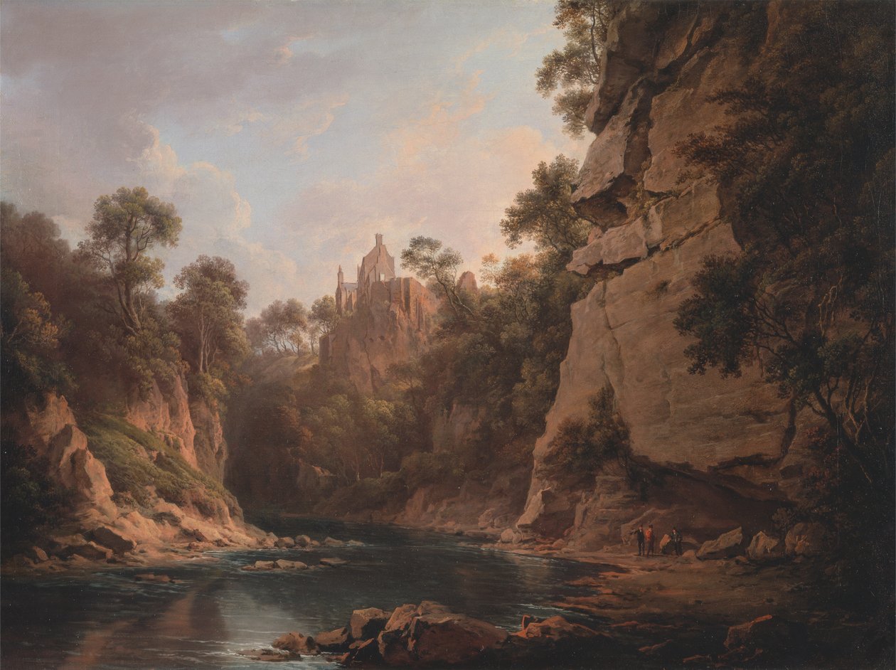 Zamek Hawthornden niedaleko Edynburga autorstwa Alexander Nasmyth