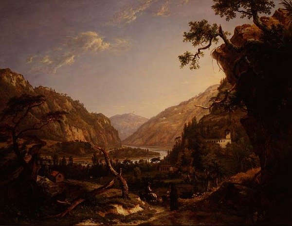 Skalisty krajobraz rzeki w Tyrolu autorstwa Alexander Nasmyth