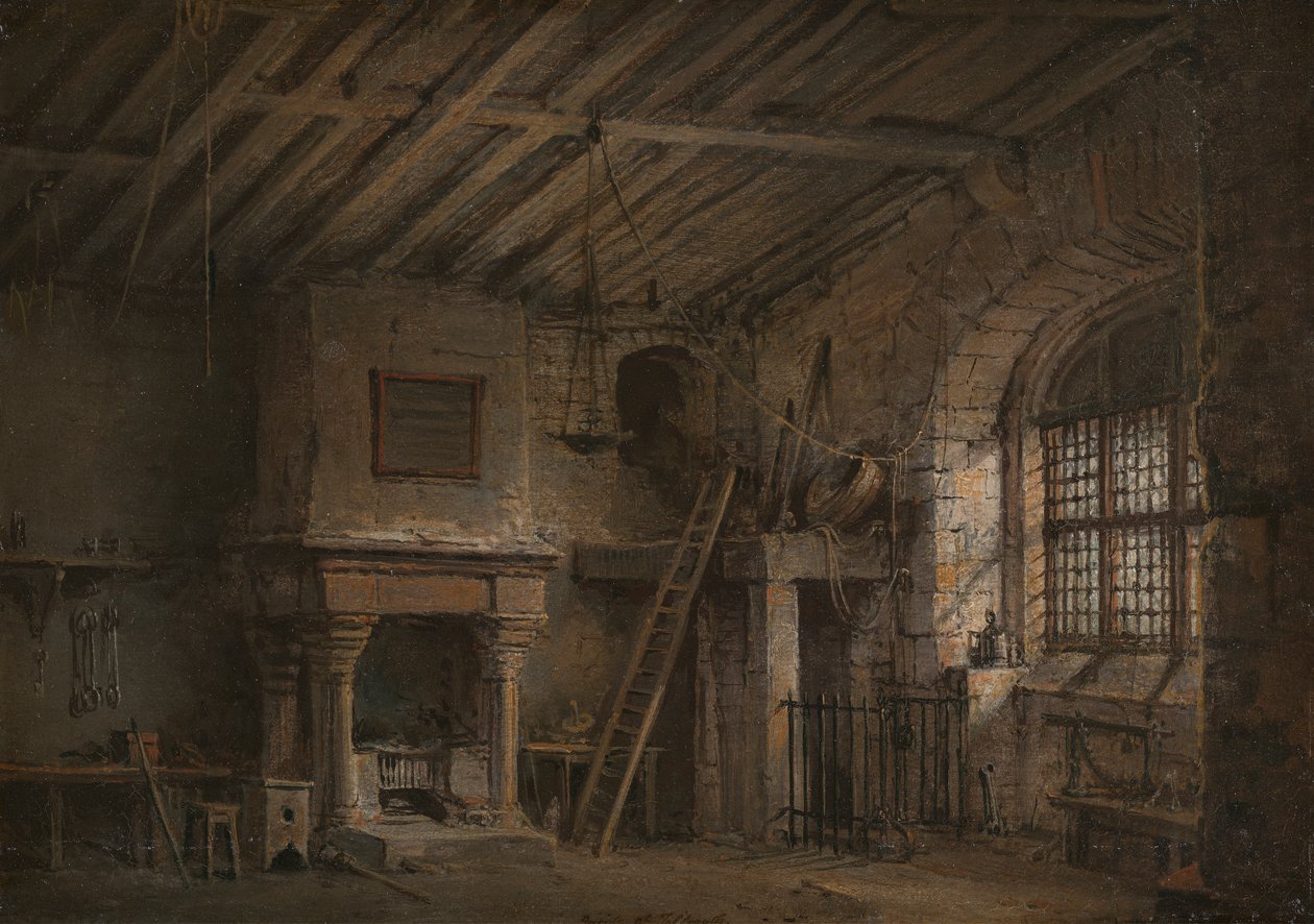 Scenografia do Heart of Midlothian; Tolbooth autorstwa Alexander Nasmyth
