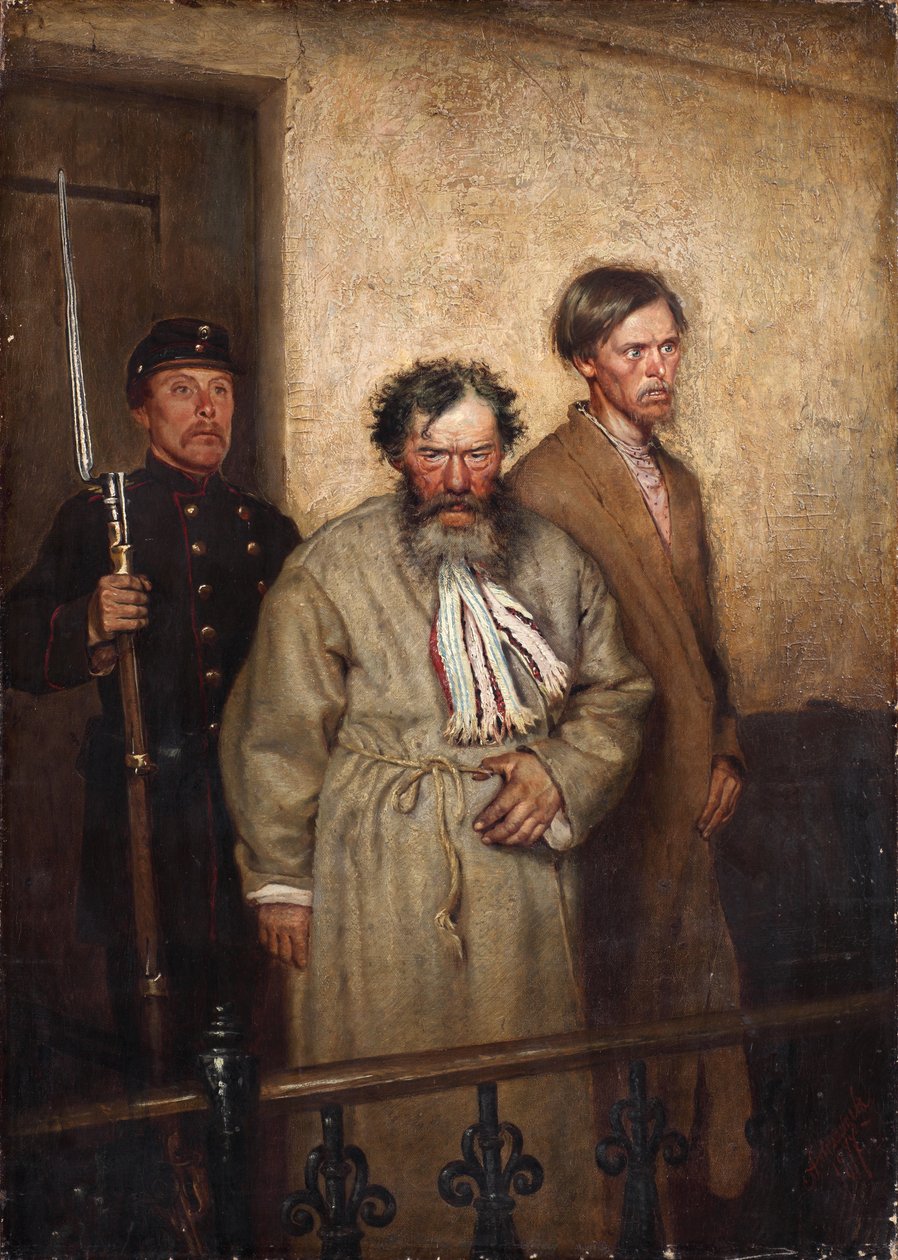 W sali sądowej, 1877 autorstwa Alexander Nikanorovich Novoskoltsev