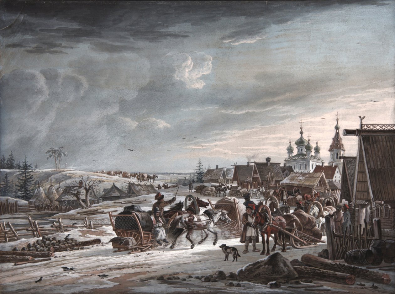 Zima, 1825 autorstwa Alexander Osipovich Orlowski