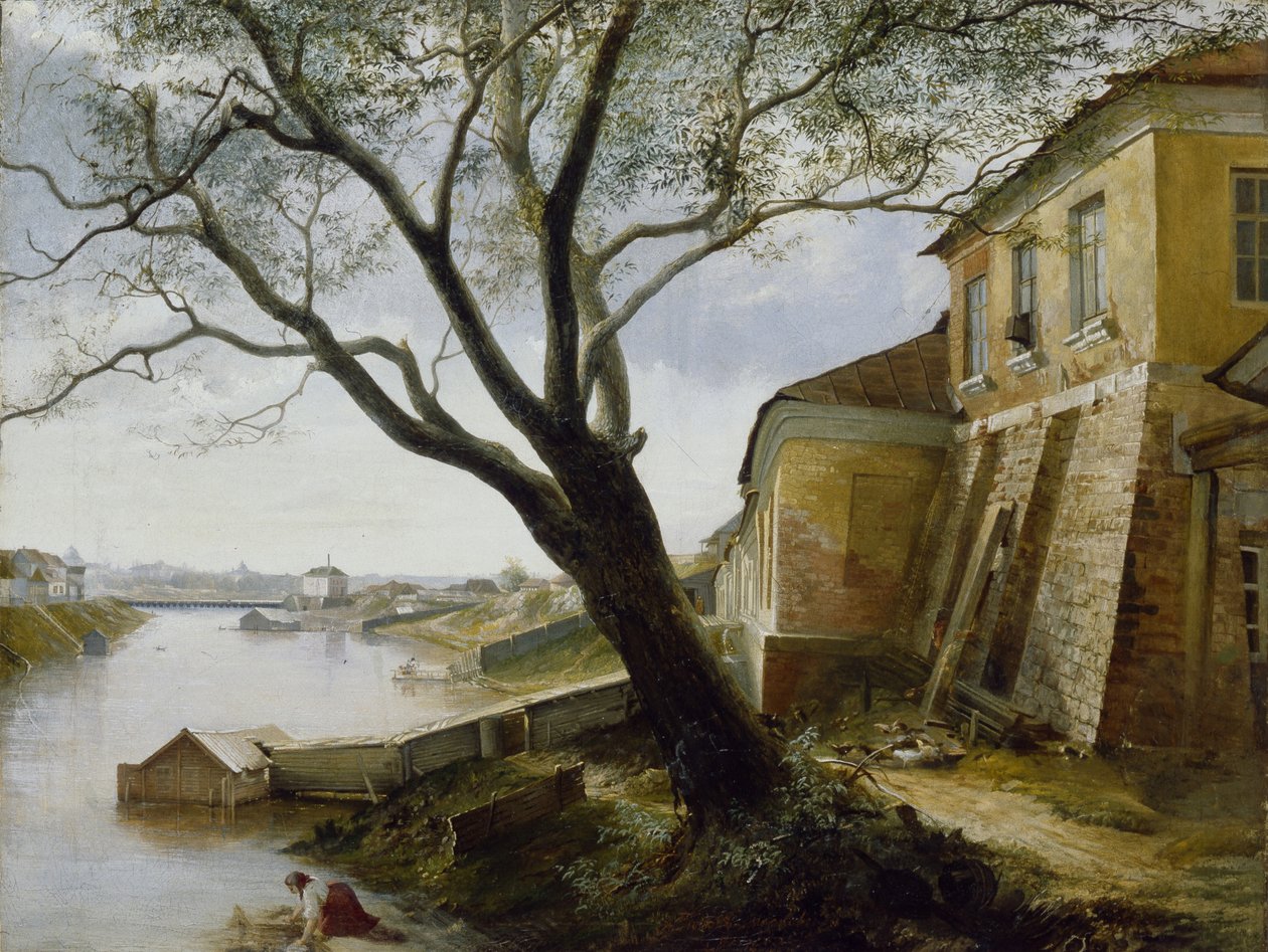 Nad rzeką Yauza w Moskwie, 1860 autorstwa Alexander Pavlovich Popov