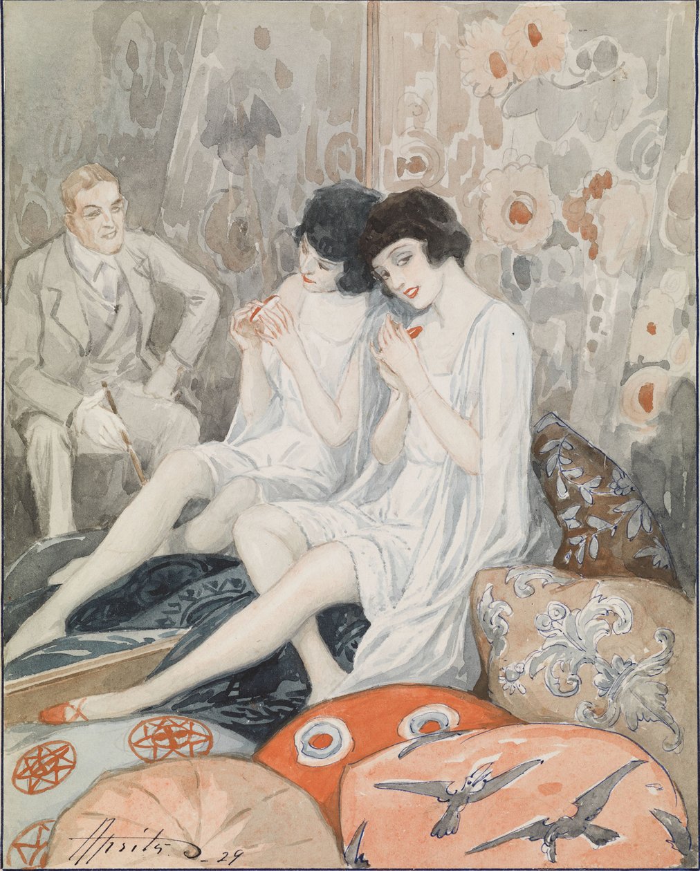 Pani w swoim buduarze, 1929 autorstwa Alexander Petrovich Apsit