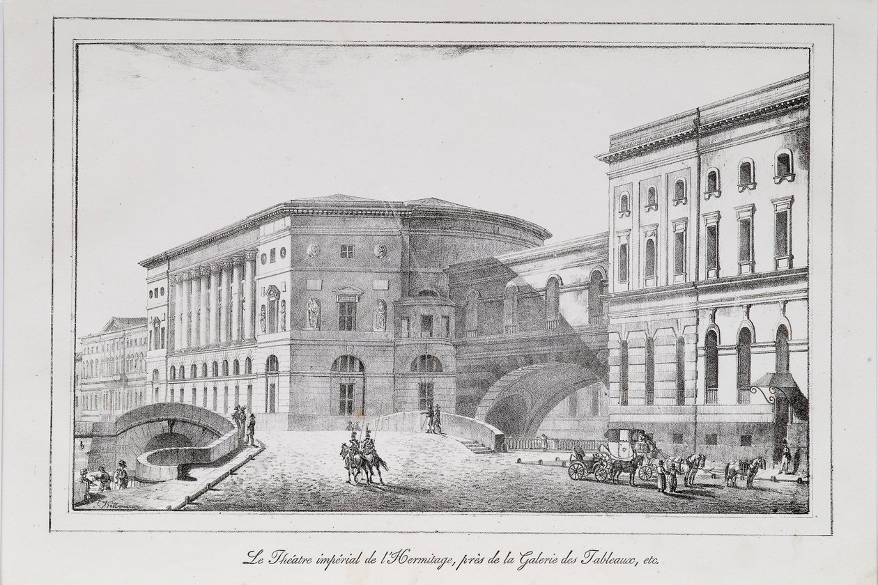 Teatr Ermitaż w Sankt Petersburgu Seria Widoki Sankt Petersburga, lata 20. XIX wieku autorstwa Alexander Pluchart