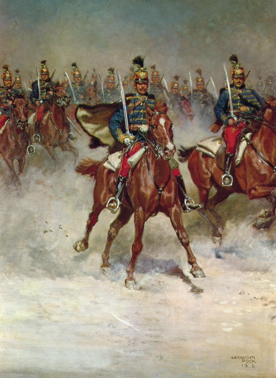 Huzar w galopie autorstwa Alexander Pock