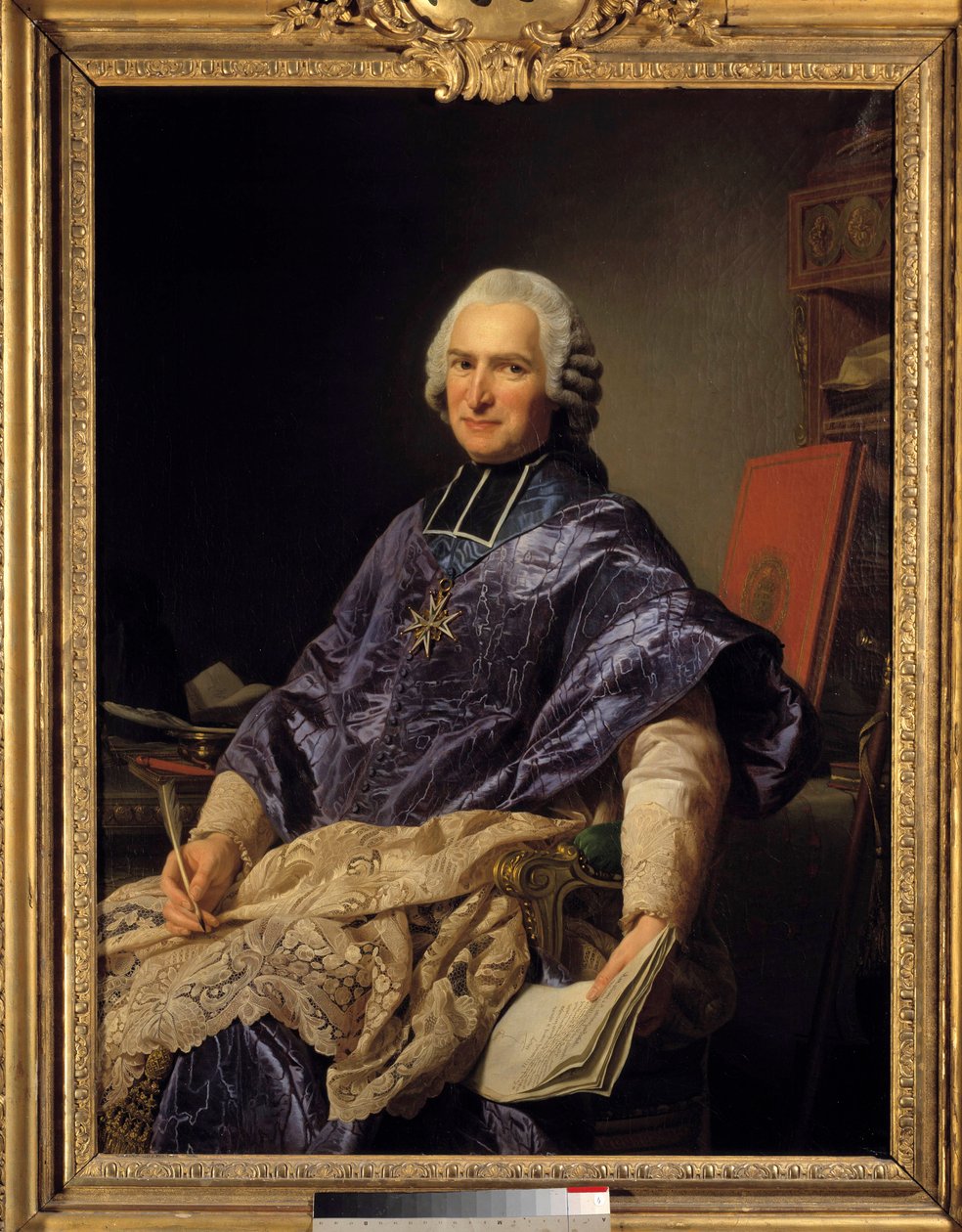 Portret Joseph Marie Terray (1715-1778) Abbe of Molesmes, Minister Obraz Alexandre Roslin (1718-1793) 1774 Nd. 1,29x0,97m. Wersal, musee du Chateau - Portret Josepha Marie Terray (1715-1778) opata Molesmes, minister. Malarstwo autorstwa Alexa autorstwa Alexander Roslin