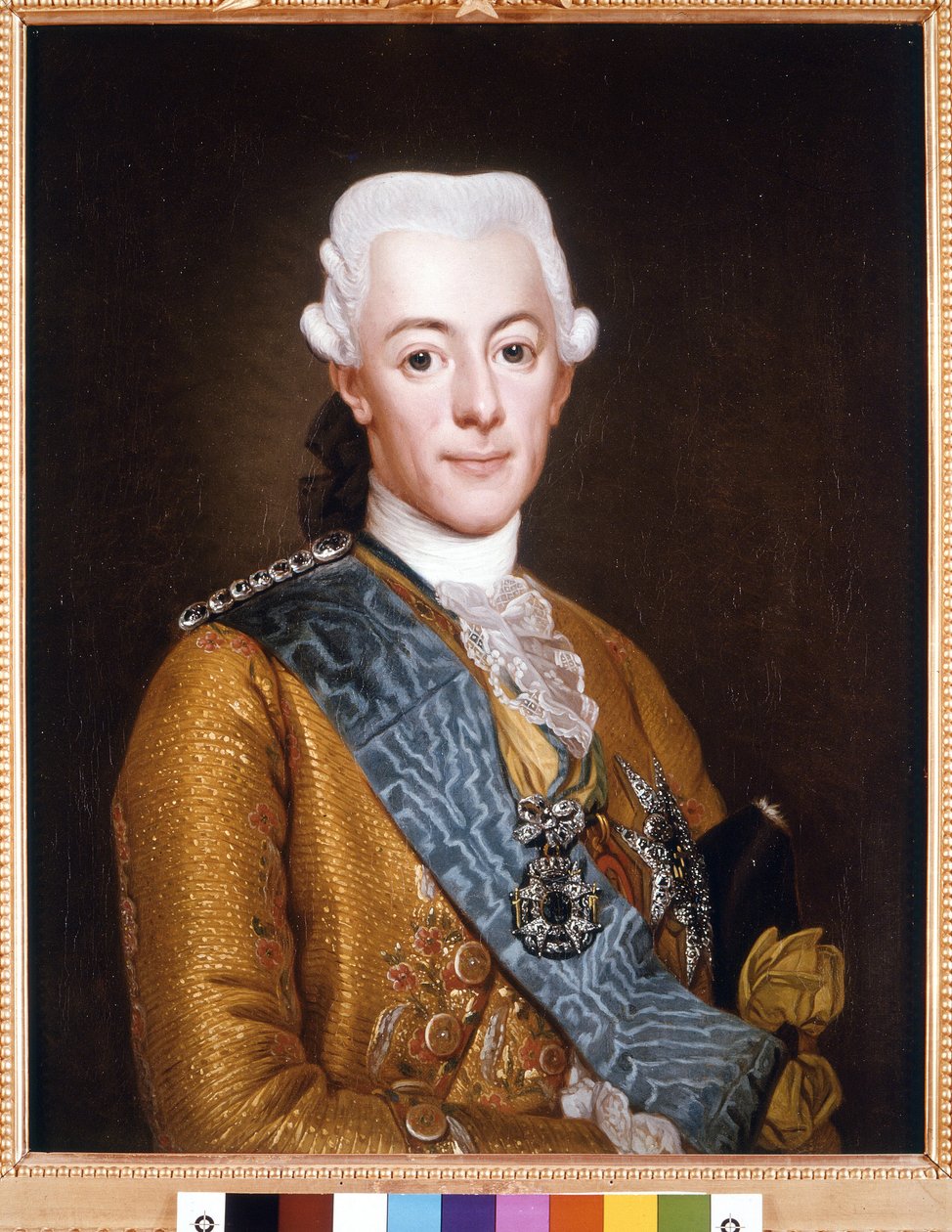 Portret króla Szwecji Gustawa III (Gustaw III) (1746-1792) Obraz Aleksandra Roslina (1718-1793) 1775 Nd. 73x59 cm Sztokholm Zamek Gripsholm autorstwa Alexander Roslin
