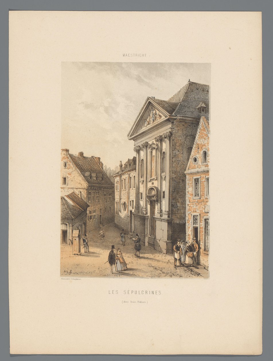 Bonnefantenklooster w Maastricht Grobowce (znane jako Bons-Enfants) (tytuł na obiekcie) Zabytki Maastricht (tytuł serii) autorstwa Alexander Schaepkens
