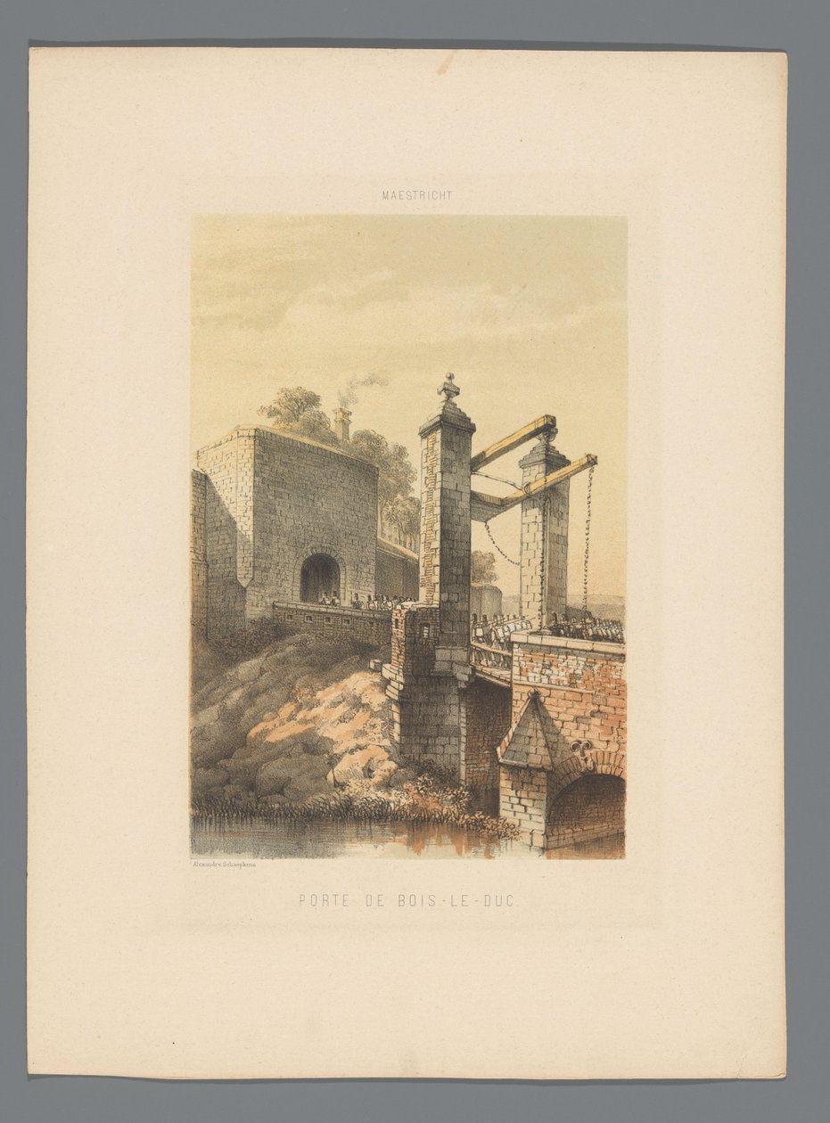 Brama Bosch w Maastricht Porte de Bois-le-duc (tytuł na obiekcie) Monuments de Maastricht (tytuł serii) autorstwa Alexander Schaepkens