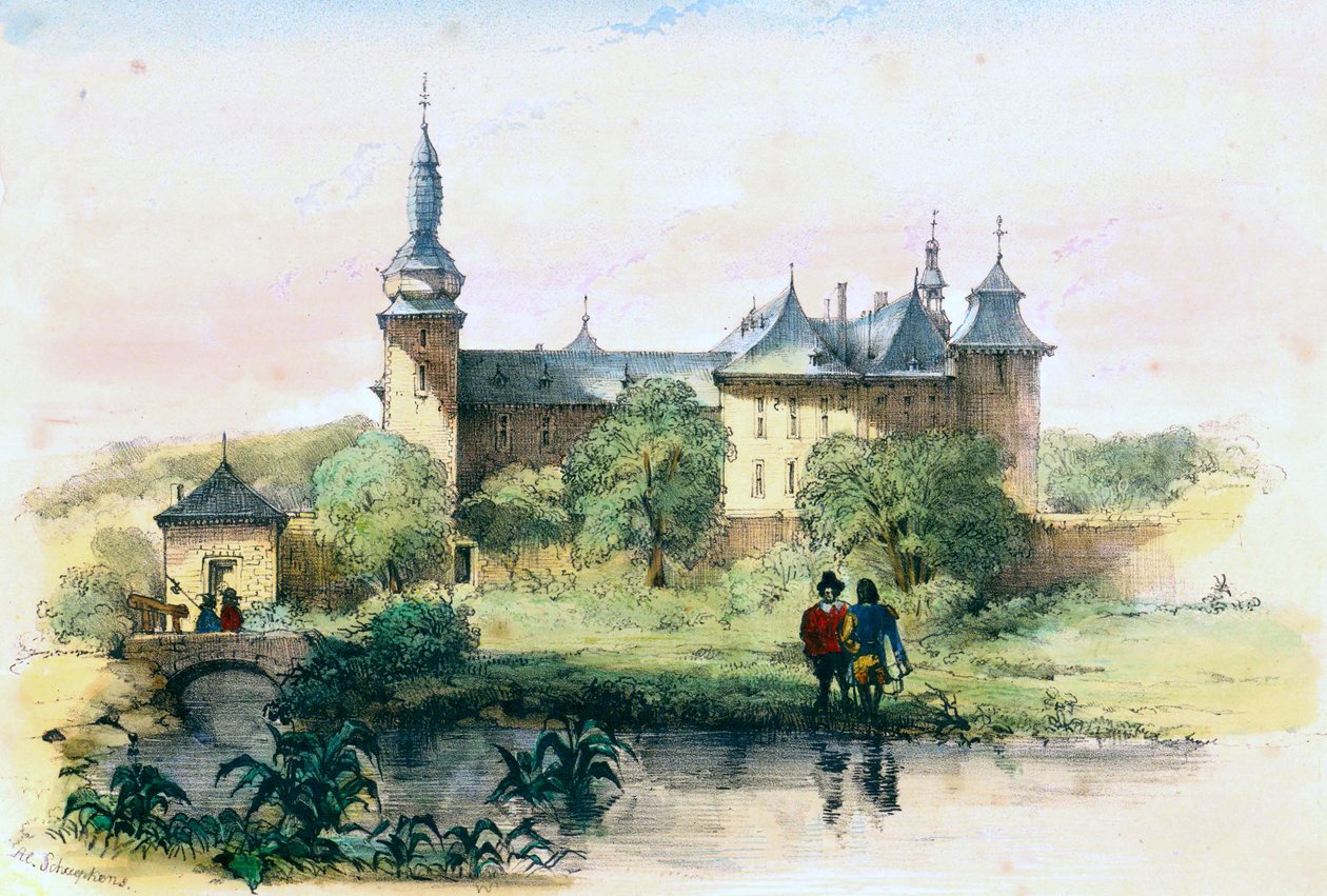 Zamek Geulle (Alexander Schaepkens, ok. 1840) autorstwa Alexander Schaepkens