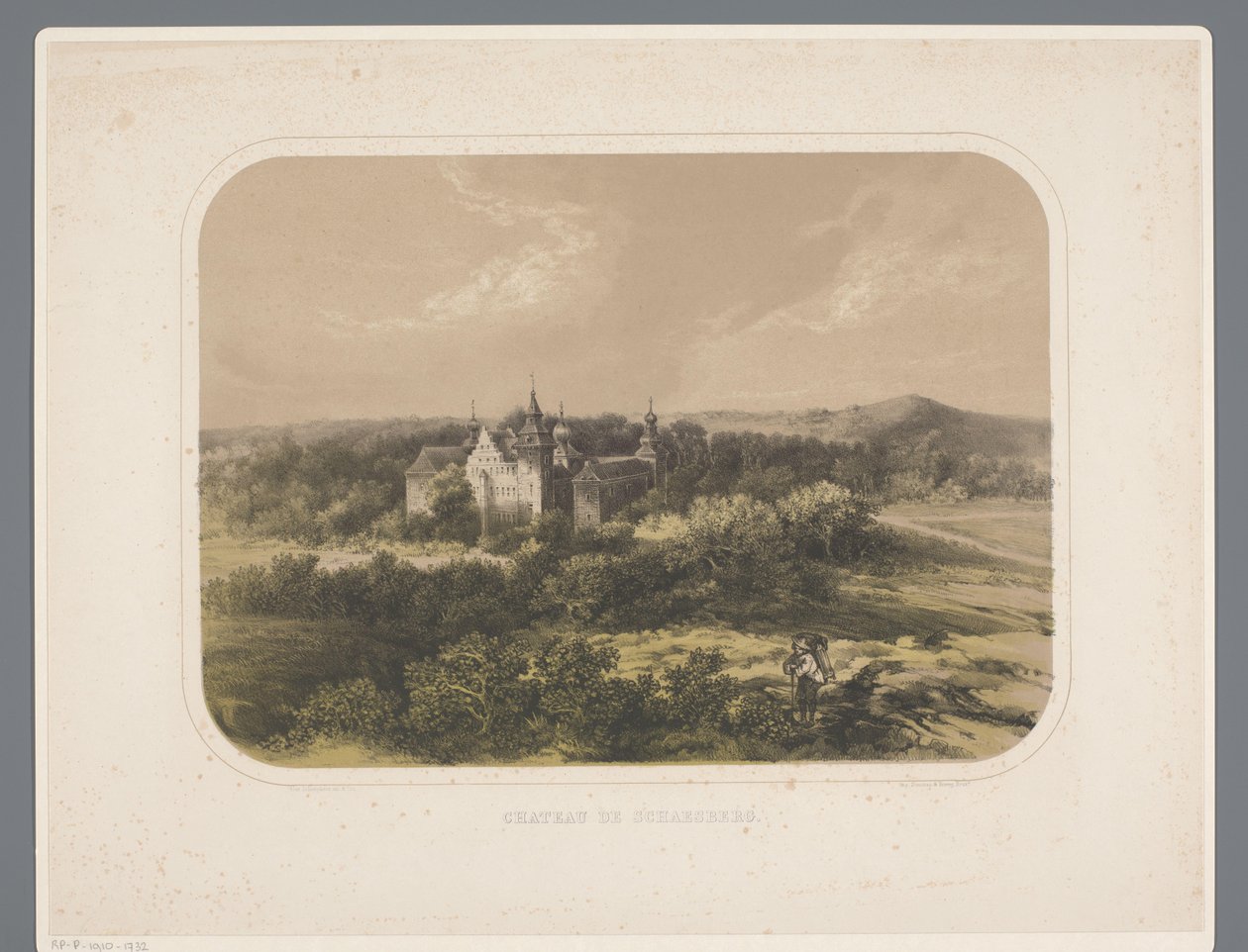 Zamek Schaesberg Chateau de Schaesberg (tytuł na obiekcie) Rolduc et ses environs (tytuł serii) autorstwa Alexander Schaepkens