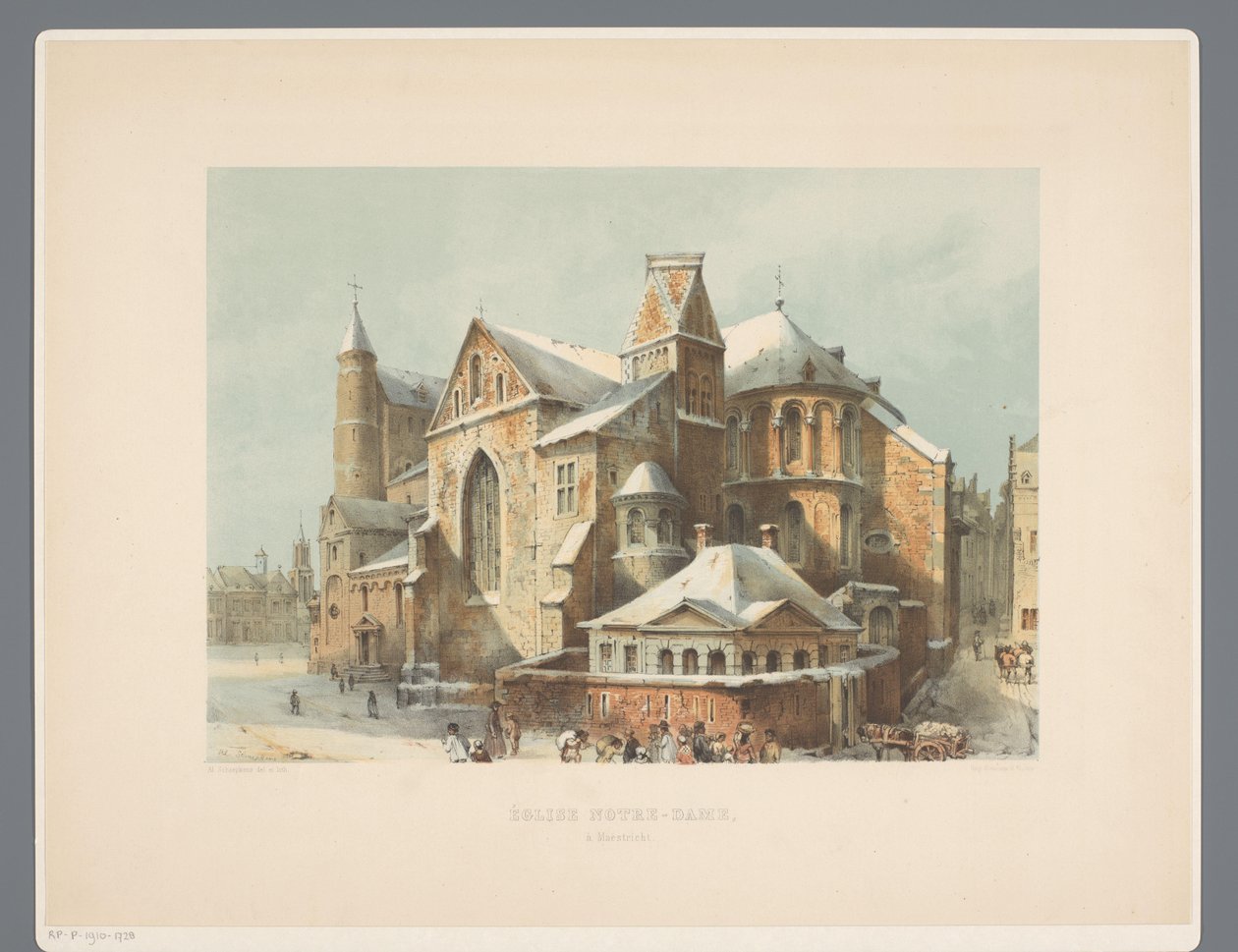 Onze-Lieve-Vrouwe-Basiliek te Maastricht Kościół NMP w Maestricht (tytuł na obiekcie) Starożytne zabytki architektury od XI do XIII wieku w Limburgii (tytuł serii) autorstwa Alexander Schaepkens