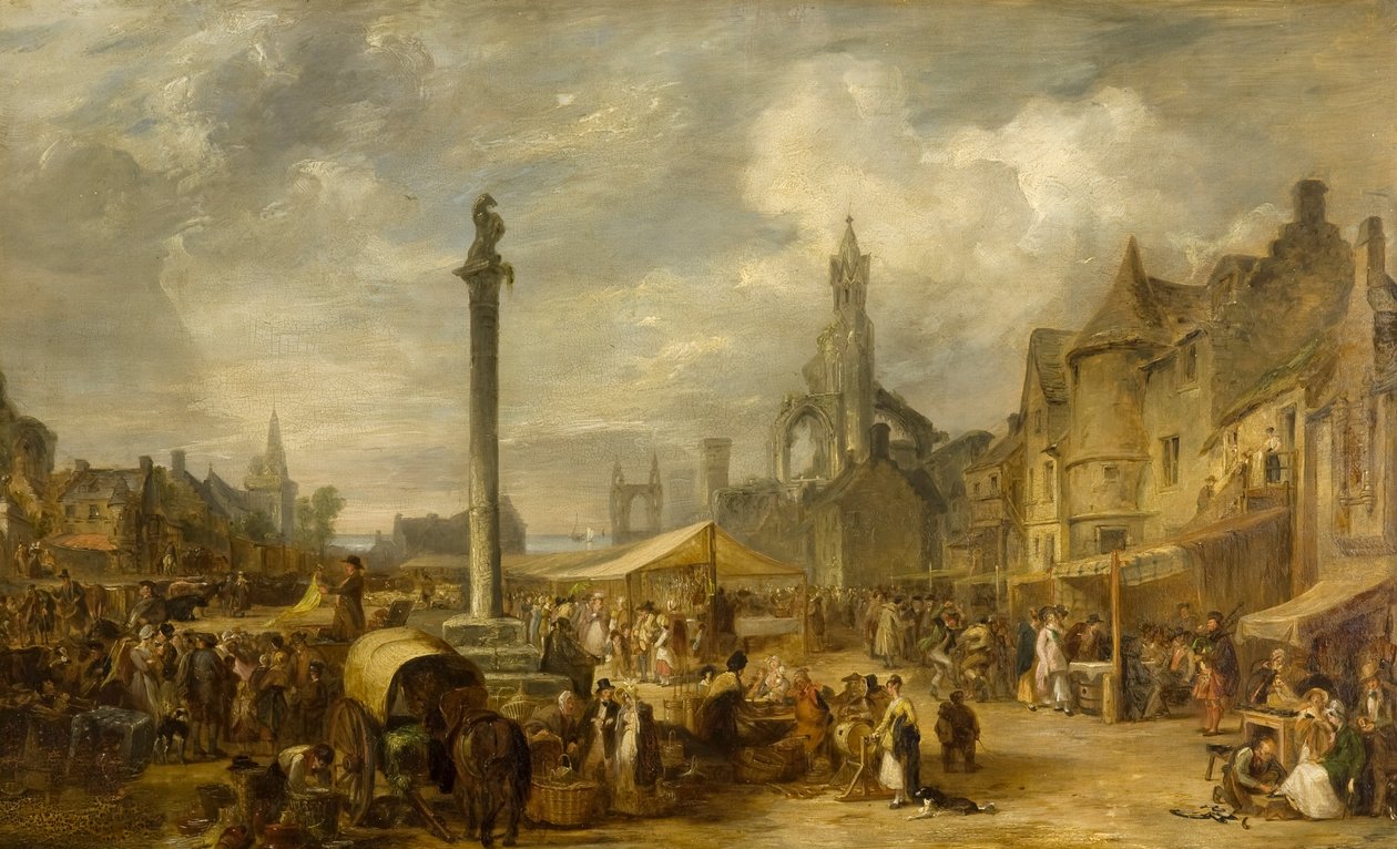 Jarmark szkockiej, ok. 1834 (olej na desce) autorstwa Alexander Snr Fraser