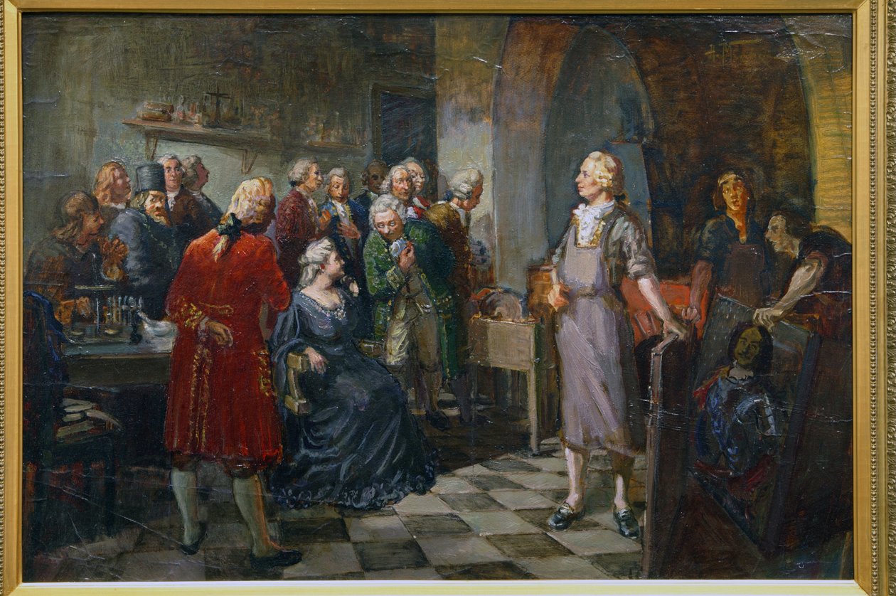Cesarzowa Elżbieta Rosji z wizytą u M.Łomonosowa autorstwa Alexander Vladimirovich Makovsky