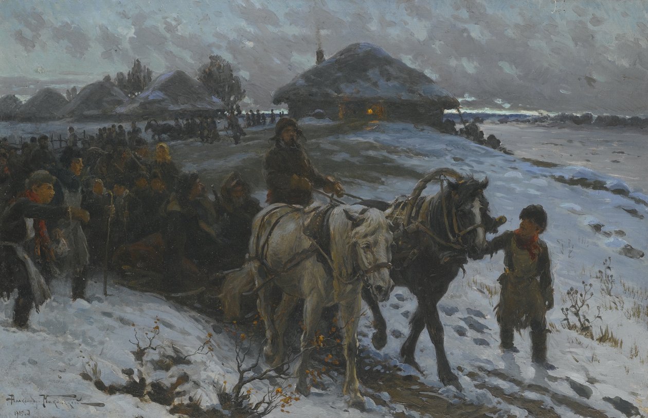 Wyjazd na polowanie, 1915 autorstwa Alexander Vladimirovich Makovsky