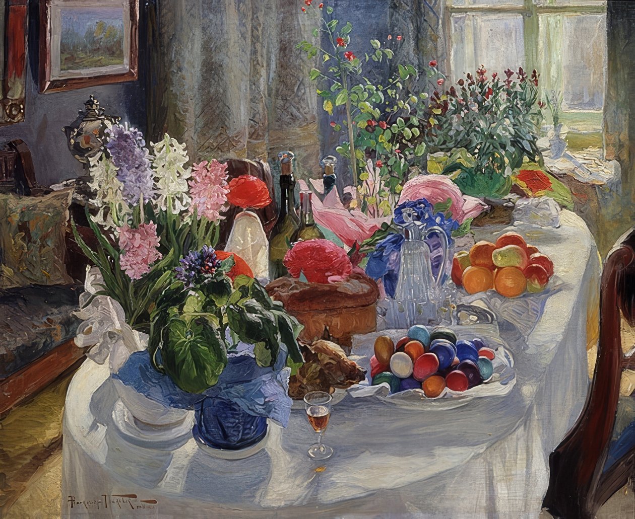 Stół wielkanocny. 1915-16 autorstwa Alexander Vladimirovich Makovsky