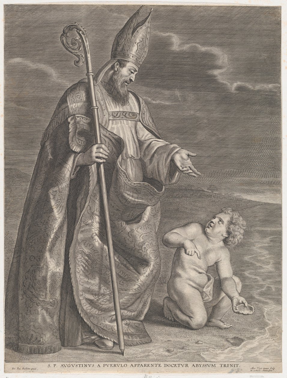 Św. Augustyn, ukazujący się dziecku na plaży, ok. godz. 1662-95., ca. 1662-95. autorstwa Alexander Voet