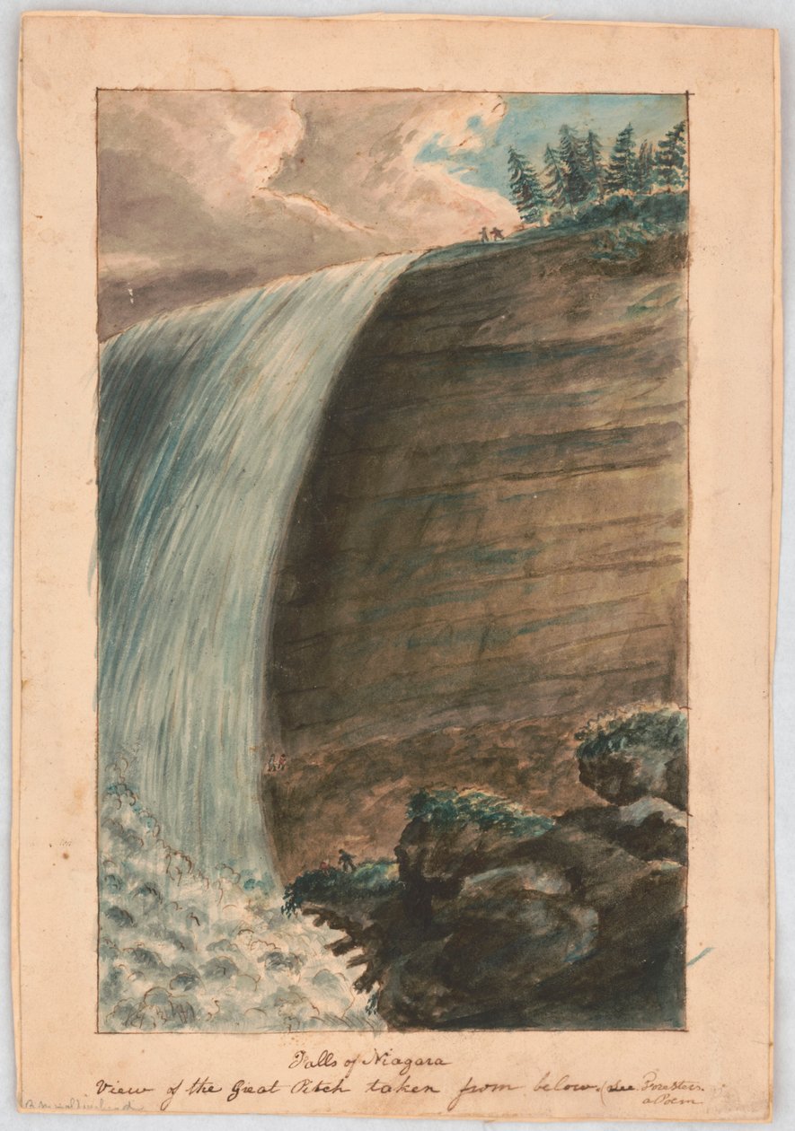 Wodospad Niagara. Widok wielkiego boiska z dołu, patrz Foresters, wiersz LCCN2016648705 autorstwa Alexander Wilson