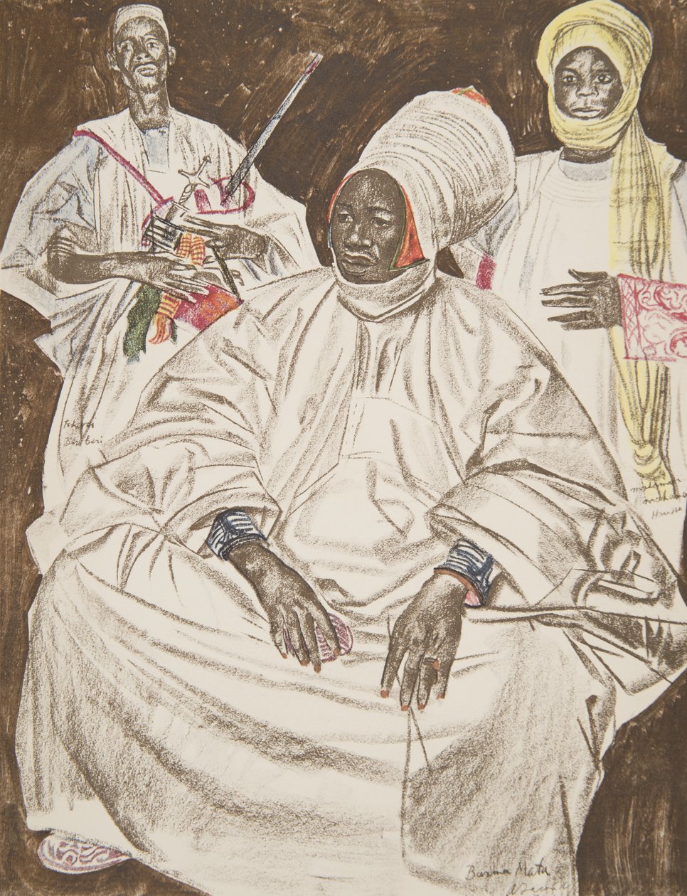 Barma Mata, sułtan Zinder, z Rysunki i obrazy Afryki, wykonany podczas wyprawy Citroen Centre Afrique, druga misja Haardt Audouin-Dubreuil, wyd. Paryż, 1927 autorstwa Alexander Yakovlev