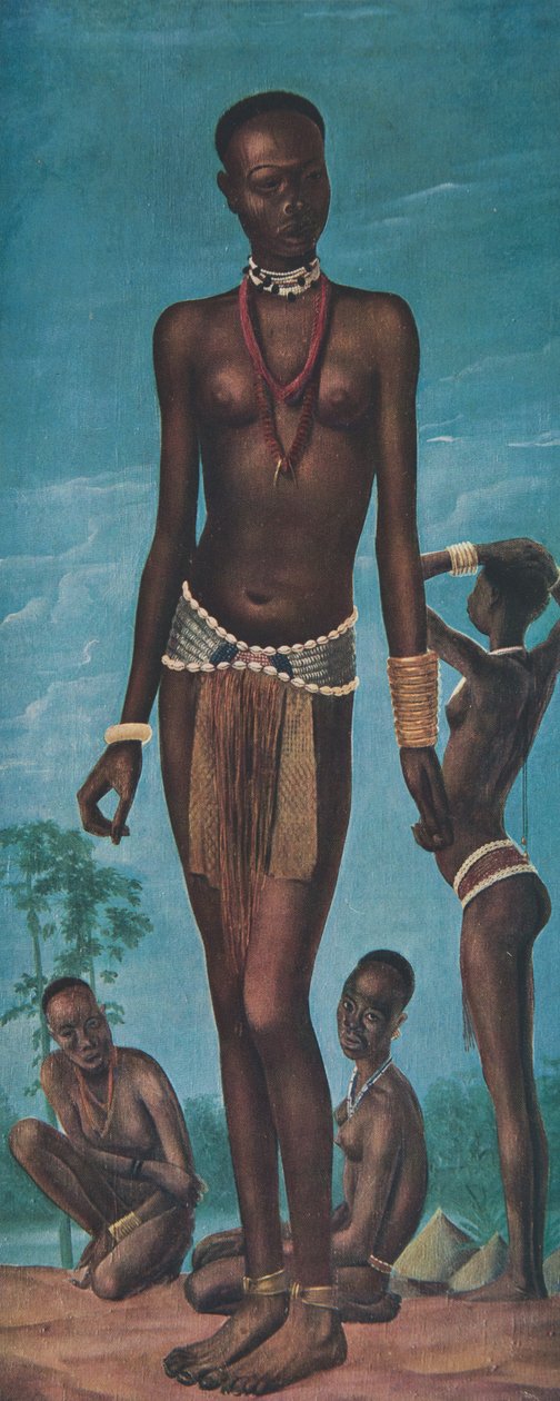 Daboa, młoda dziewczyna Sara (Fort Archambault), z Rysunków i obrazów Afryki, wykonana podczas wyprawy Citroen Centre Afrique, druga misja Haardt Audouin-Dubreuil, wyd. Paryż, 1927 (kolumna autorstwa Alexander Yakovlev