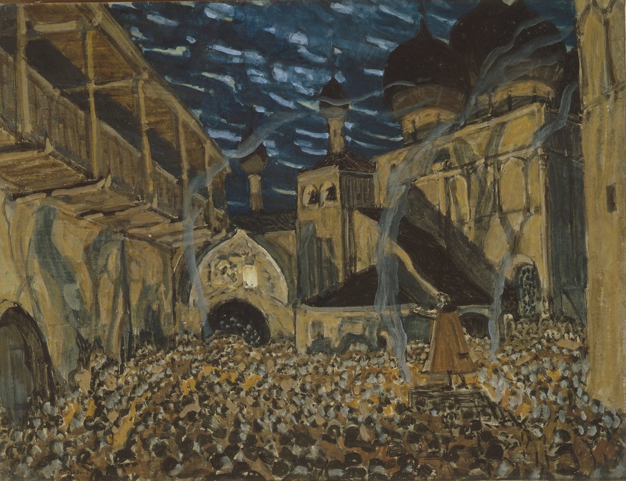 Scenografia do opery Pskowska Maiden N. Rimskiego-Korsakowa, ok. 1930 r. autorstwa Alexander Yakovlevich Golovin