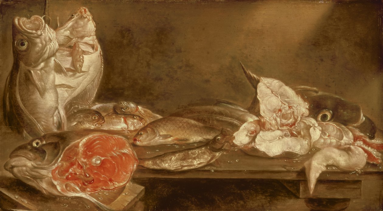 Martwa natura z rybą, 1640 autorstwa Alexander van Adriaenssen
