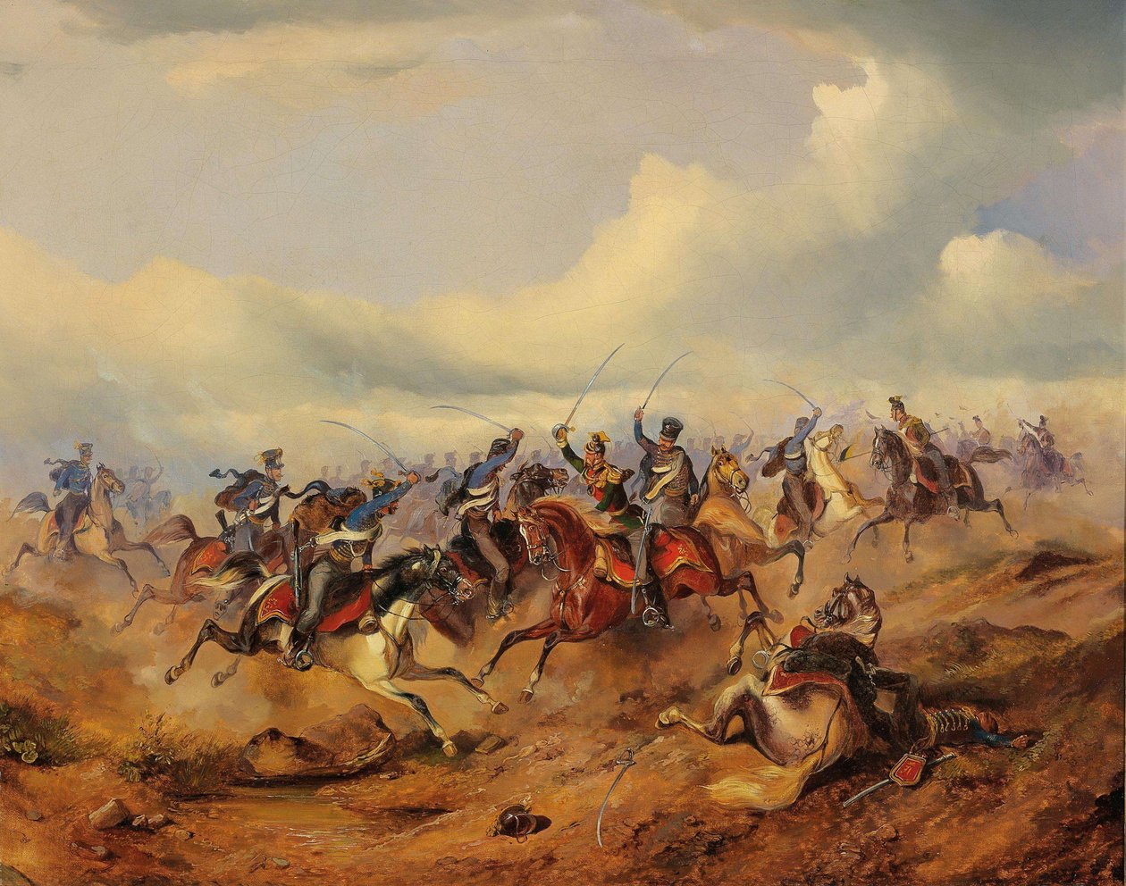 Scena z rewolucji węgierskiej w latach 1848-1849, ok. 1930 r. 1850. autorstwa Alexander von Bensa