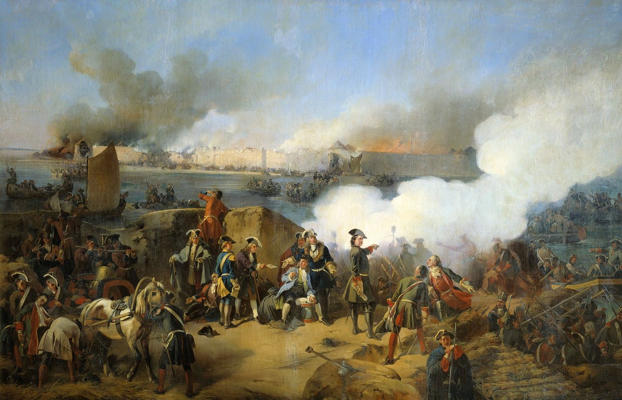 Szturm na szwedzką twierdzę Nöteburg przez wojska rosyjskie, 11 października 1702 1846. autorstwa Alexander von Kotzebue