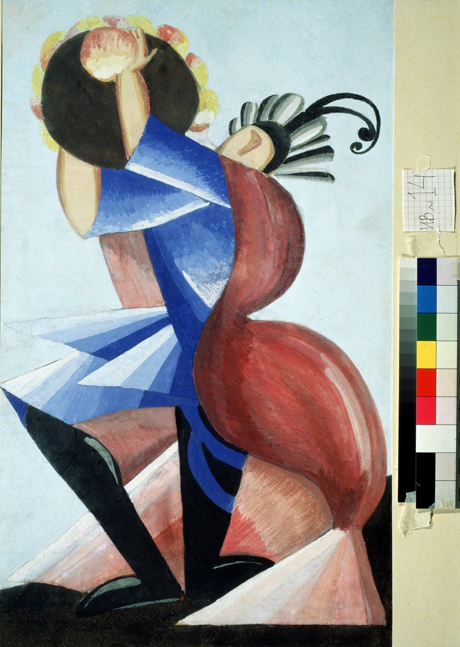 Kostium teatralny do sztuki „Romeo i Julia” Williama Szekspira. Gwasz Alexandra Alexandrovna Exter (1882-1949) 1921 Państwowe Muzeum Sztuki A. Radishchev, Saratów autorstwa Alexandra Alexandrowna Exter